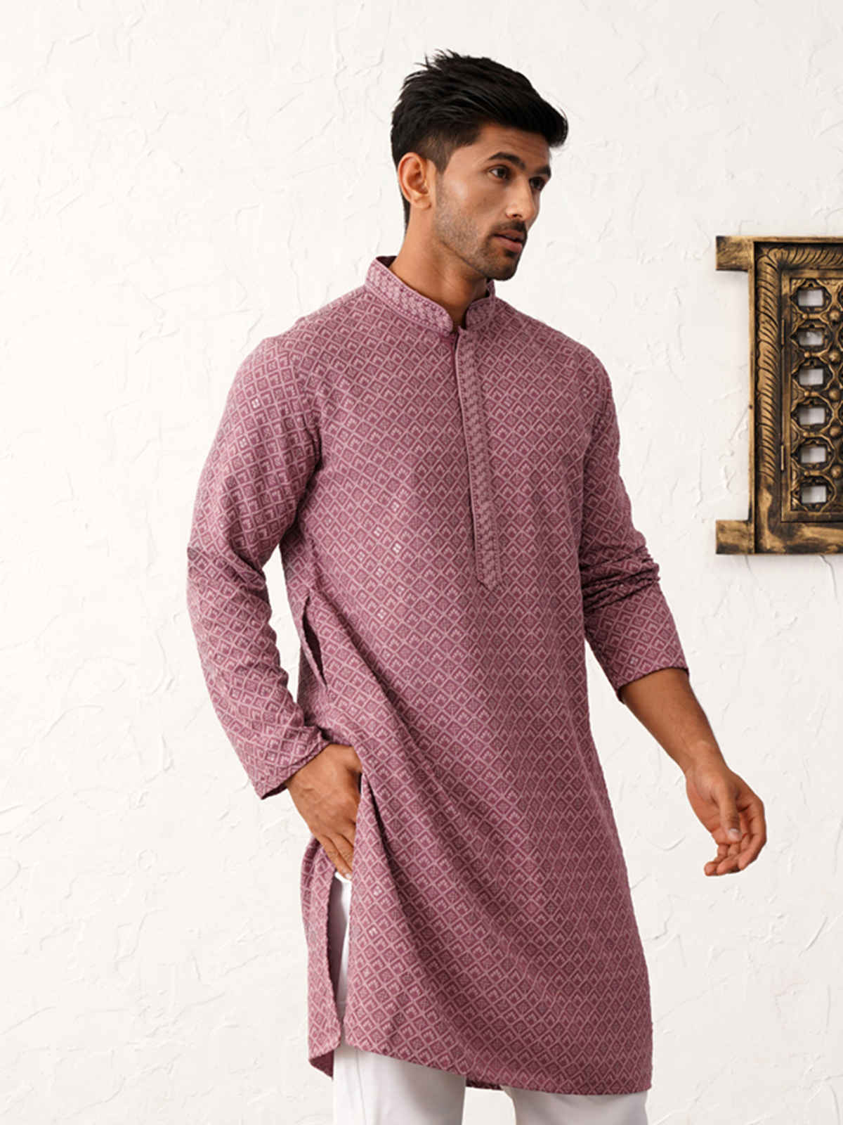 Jompers Men Kurta Only Ko 5052Magenta M
