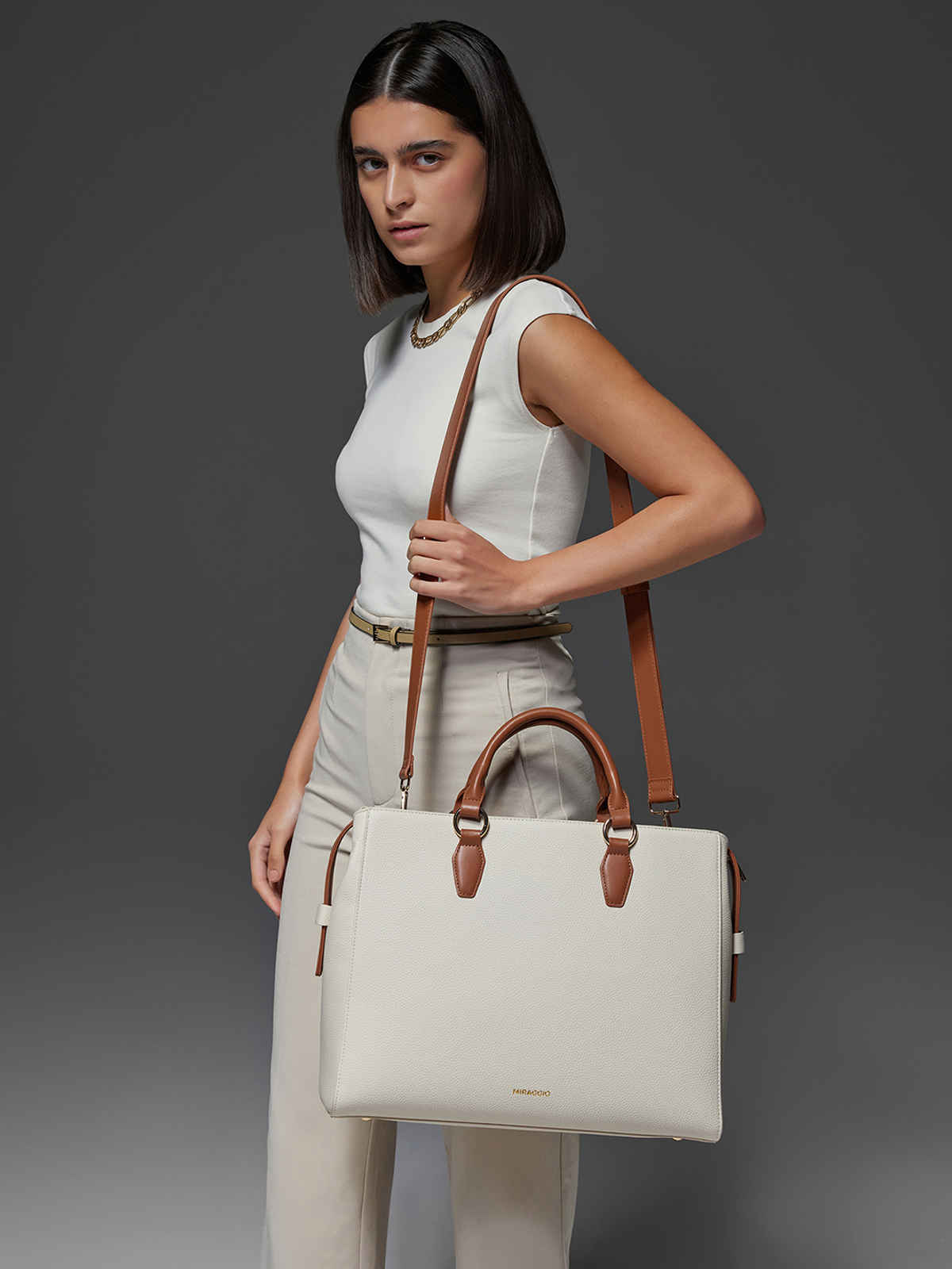 Miraggio Women's Melissa Tote Bag With Adjustable And Detachable Strap - 14 in