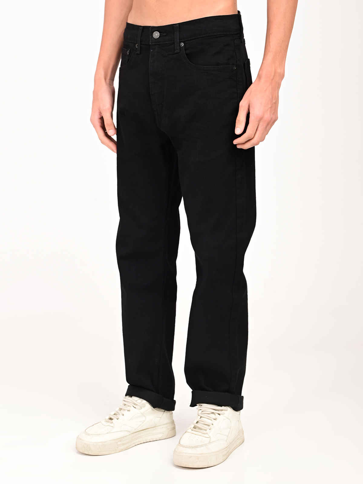 Levi's Men's 505 Straight Fit Mid-Rise Jeans | Black | 34