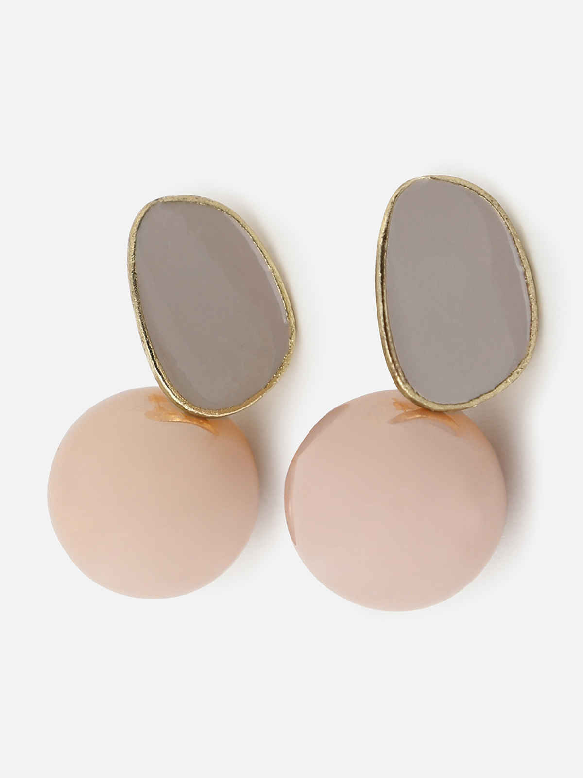 Lavie Herring Safain Women'S Bifold Clutches - Brown (1pc) & Accessorize London Women'S Preppy Sunglasses | Brown (1pc) & Sohi Peach Gold Plated Contemporary Drop Earrings (1pc) Combo