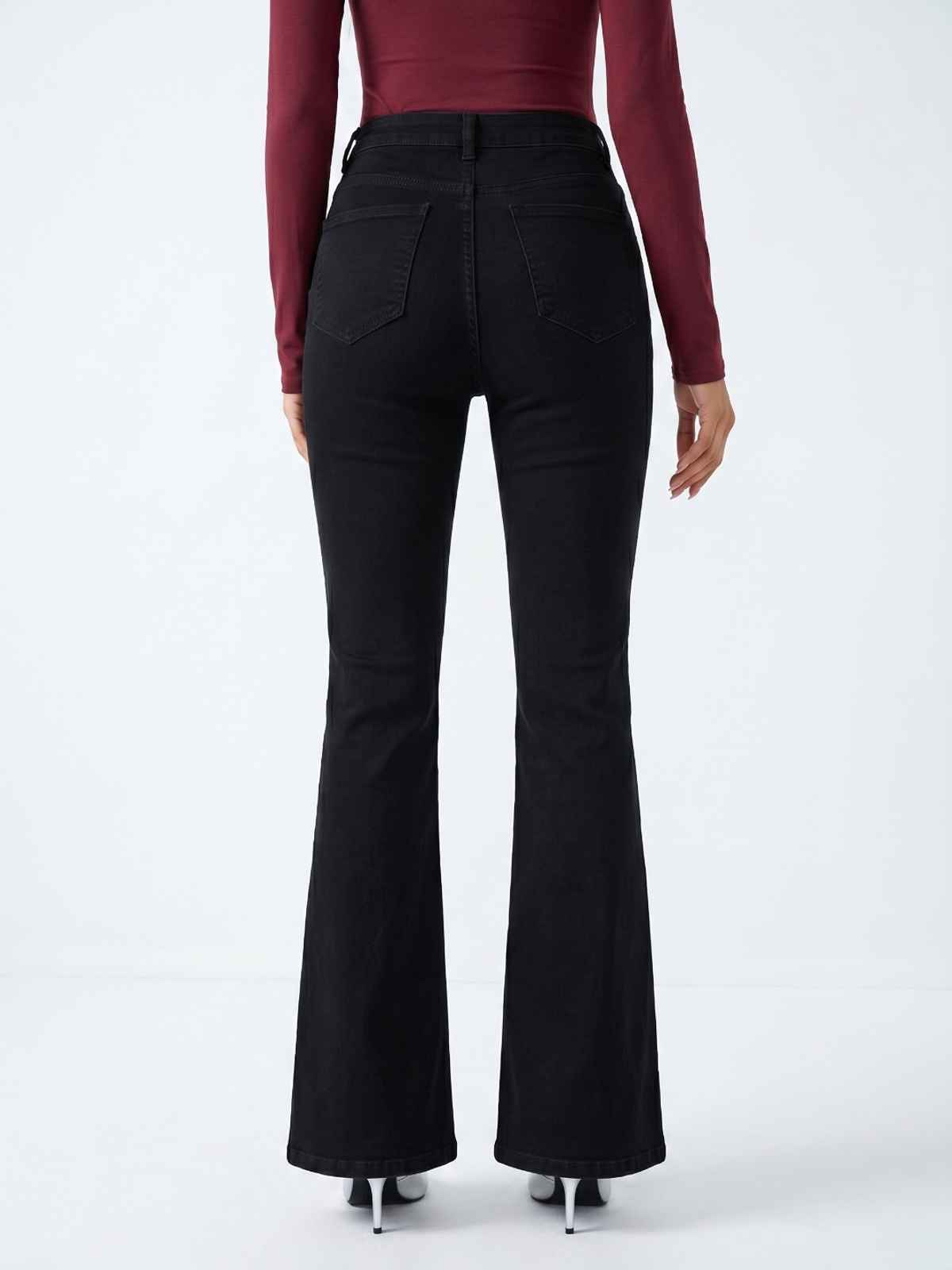 Aadvi Fashion Women's Bootcut High-Rise Stretchable Jeans | Black - 34