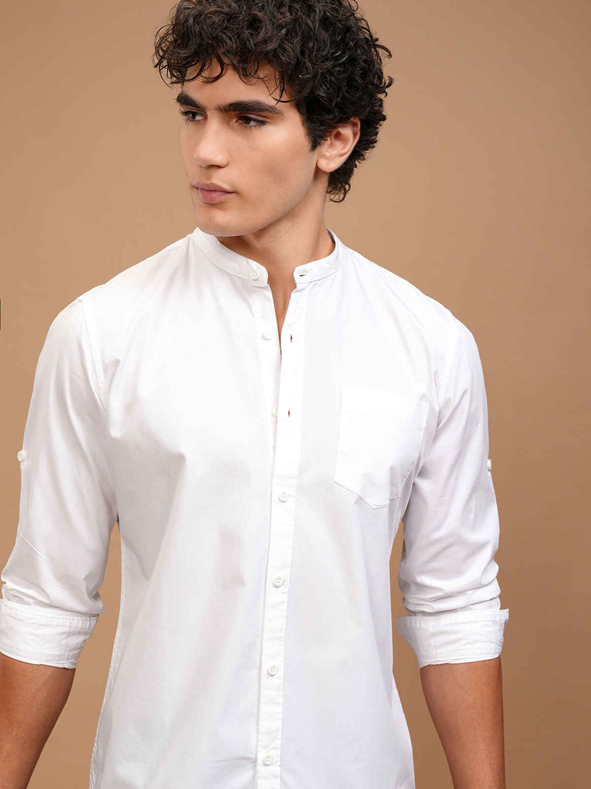 Highlander Men Slim Fit Casual Shirt | White | M