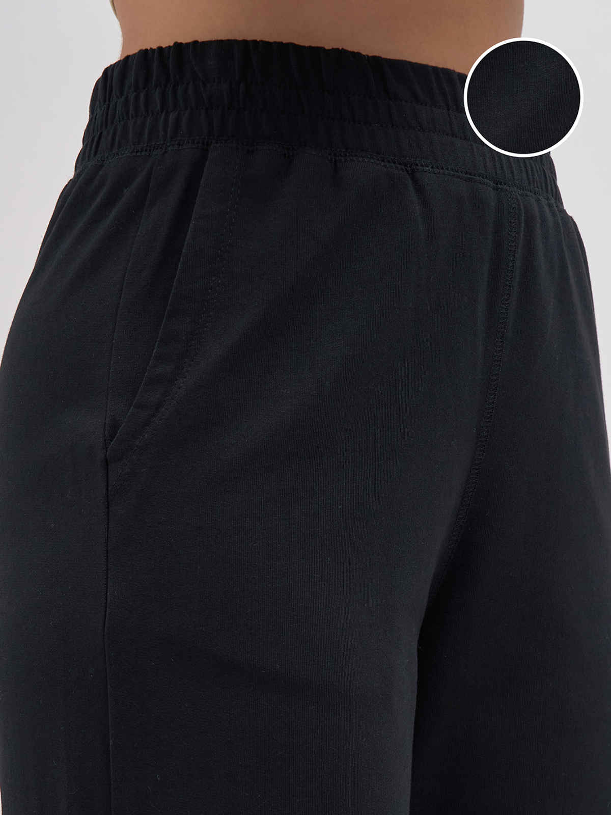 Tokyo Talkies Women Elasticated Straight Fit Trousers | BLACK | 32