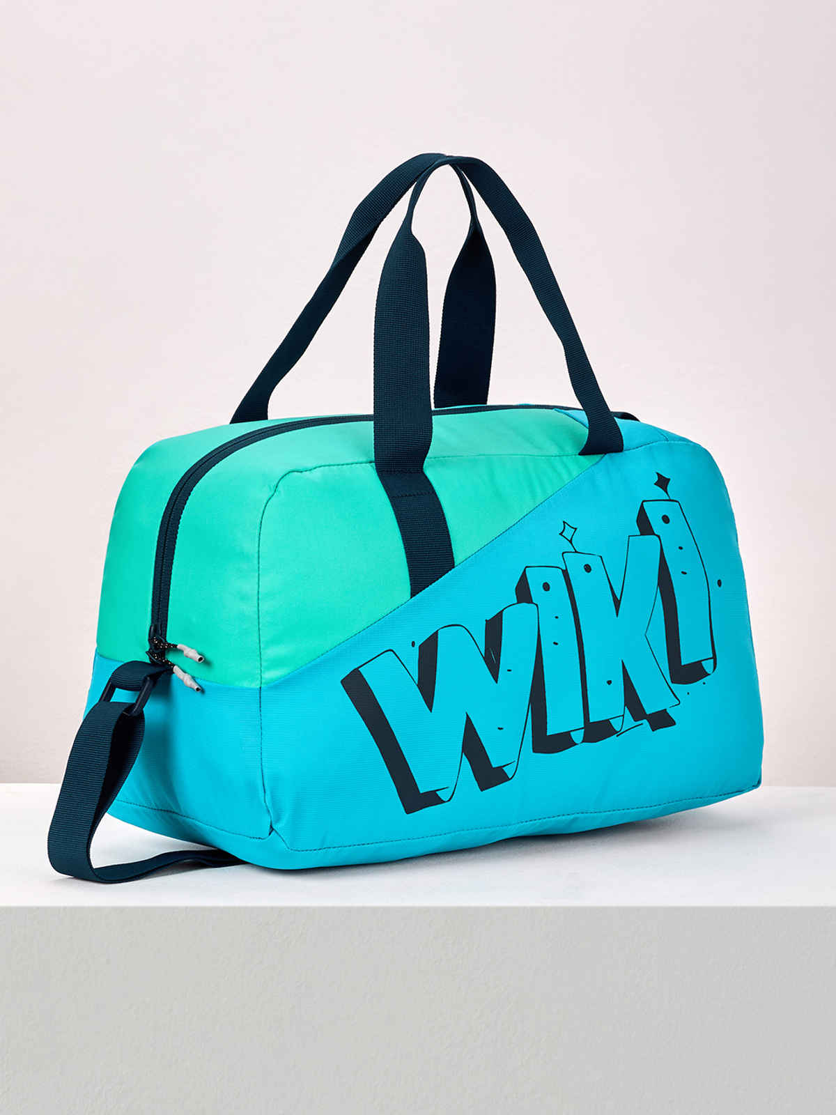 Wildcraft Unisex Color Block Polyester Duffel Bag | Turquoise - 22 cm