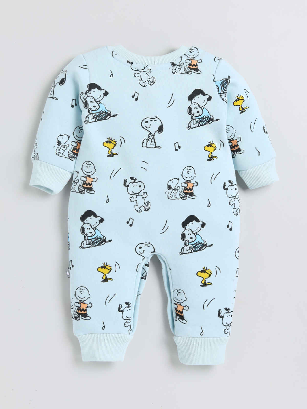 Mom's Love Peanuts Printed Romper Infant Girls | Blue - New Born