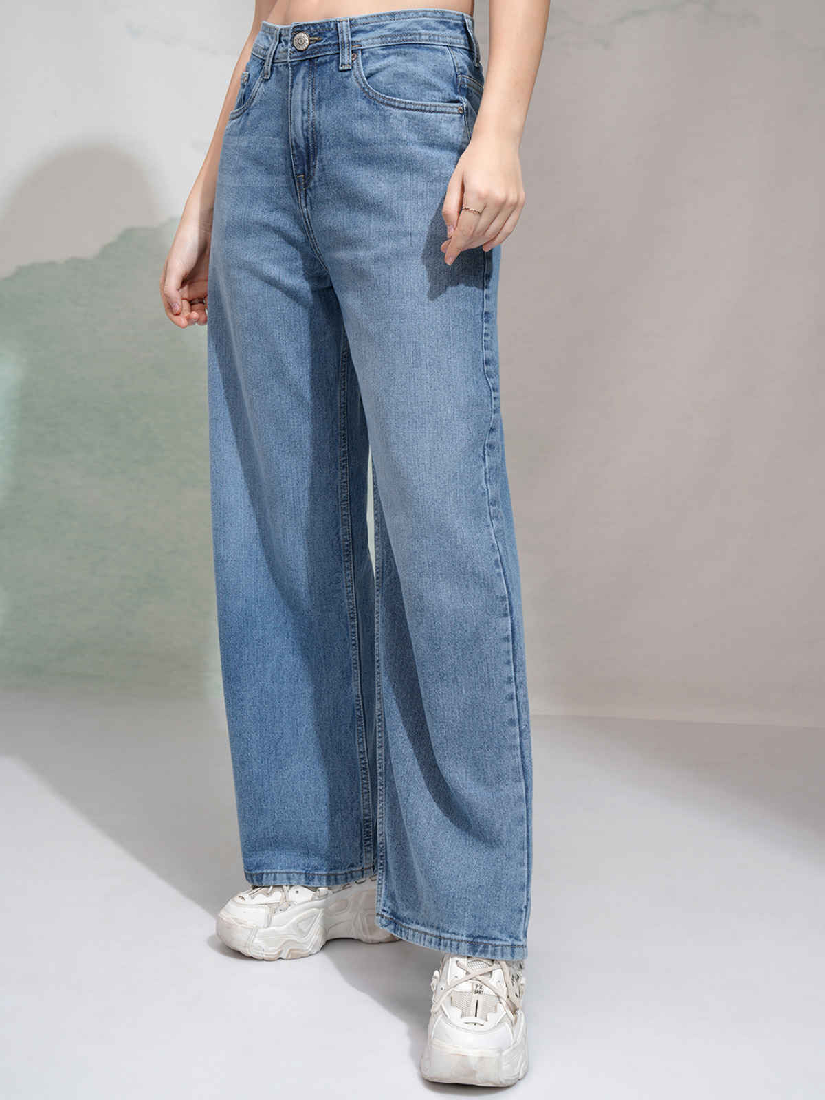 Tokyo Talkies Women's High Waist Flared Jeans | Light Blue - 30