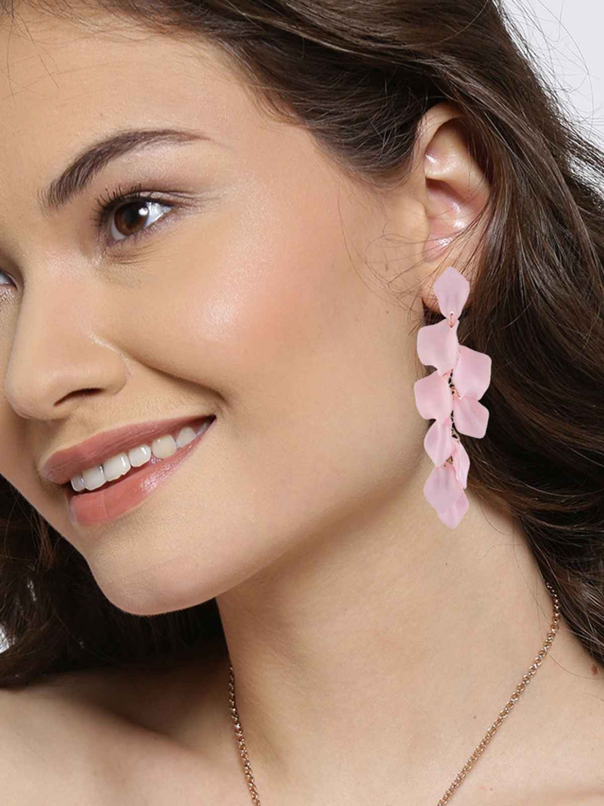 Youbella Jewellery Celebrity Inspired Handmade Earrings For Girls And Women (Pink)(Ybear - 32853)