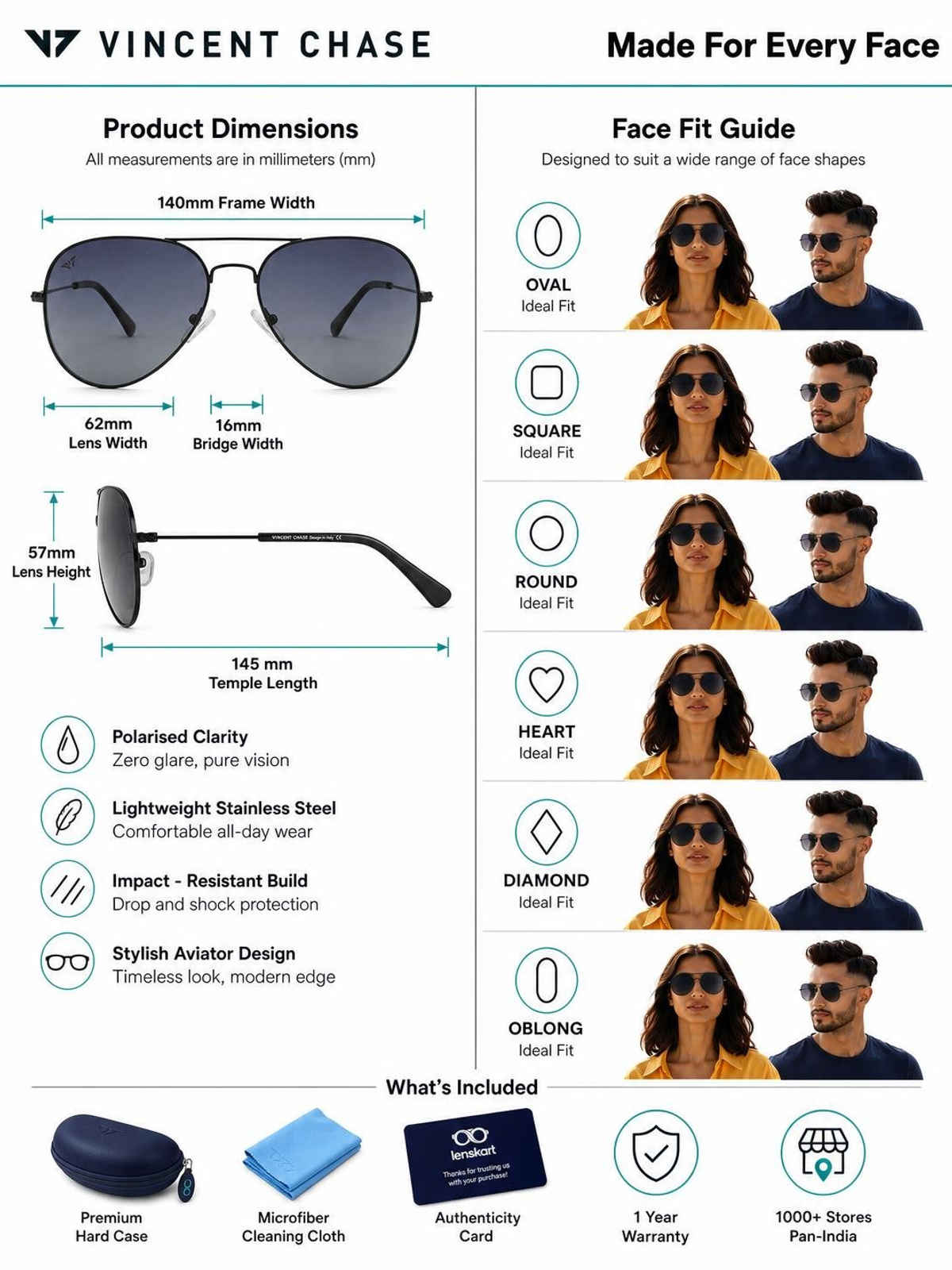 Grey Black Dark Gunmetal Full Rim Aviator Vincent Chase VC Sun Metal VC 5158 P Sunglasses