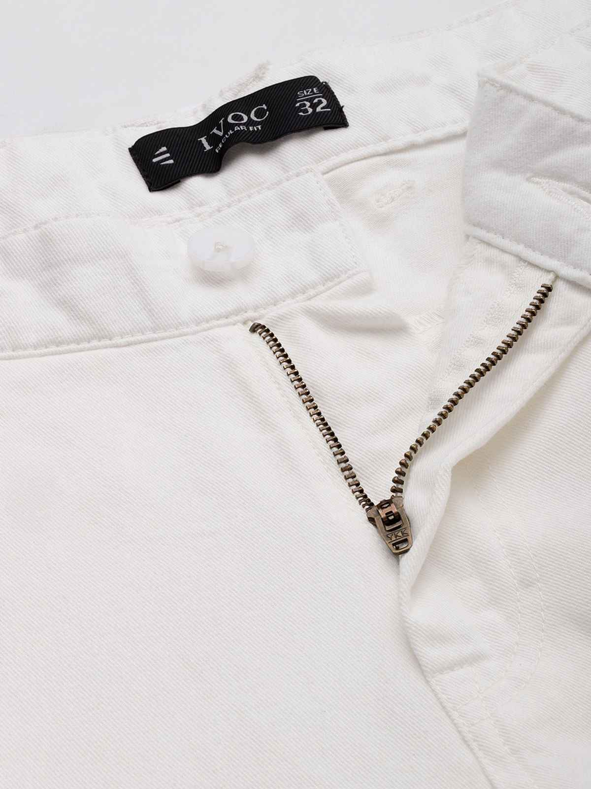 IVOC Men's Regular Fit Cargo Trousers | White - 34