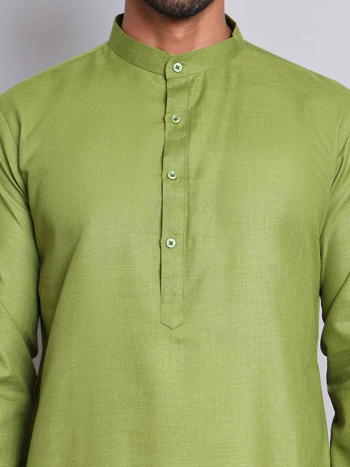 Jompers Men's Kurta | KO 5144 | Olive - S