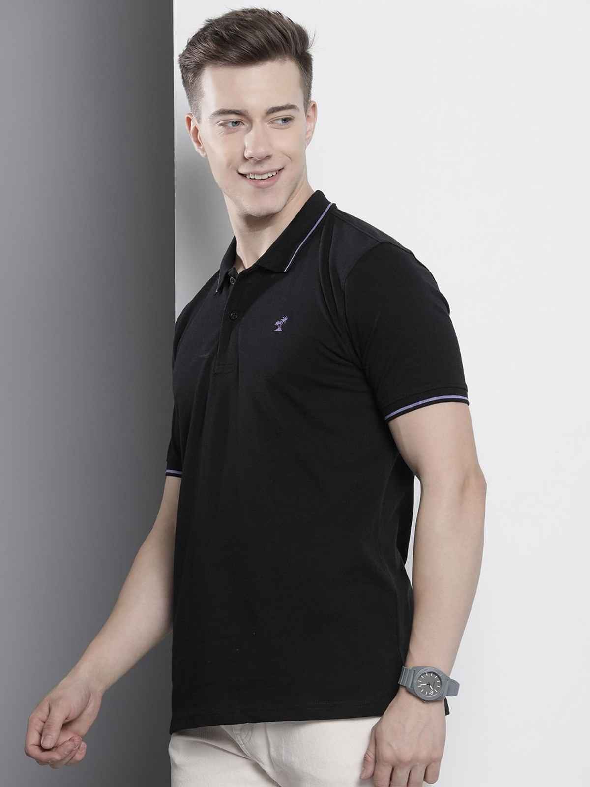 The Indian Garage Co Men's Regular Fit Printed Casual T-Shirt | Black - 2XL
