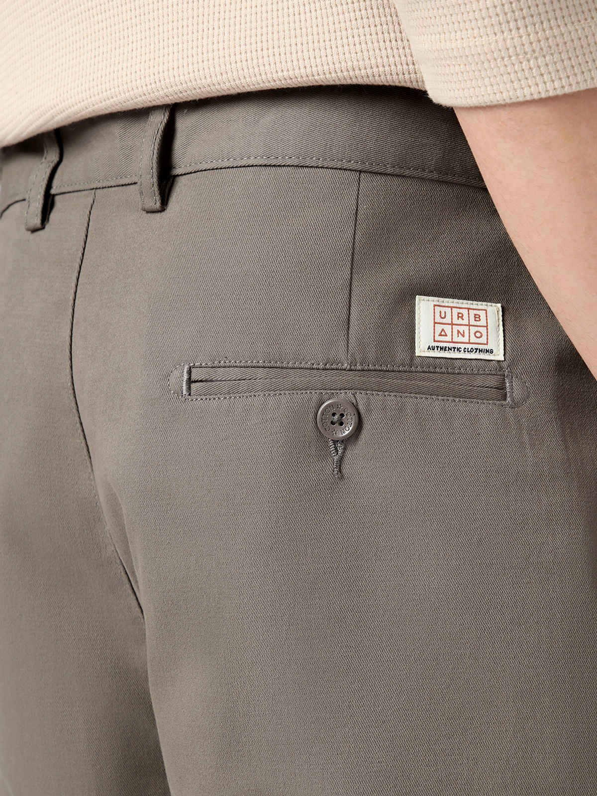 Urbano Fashion Men's Grey Loose Baggy Fit Solid Chino Trousers Non-Stretchable-28