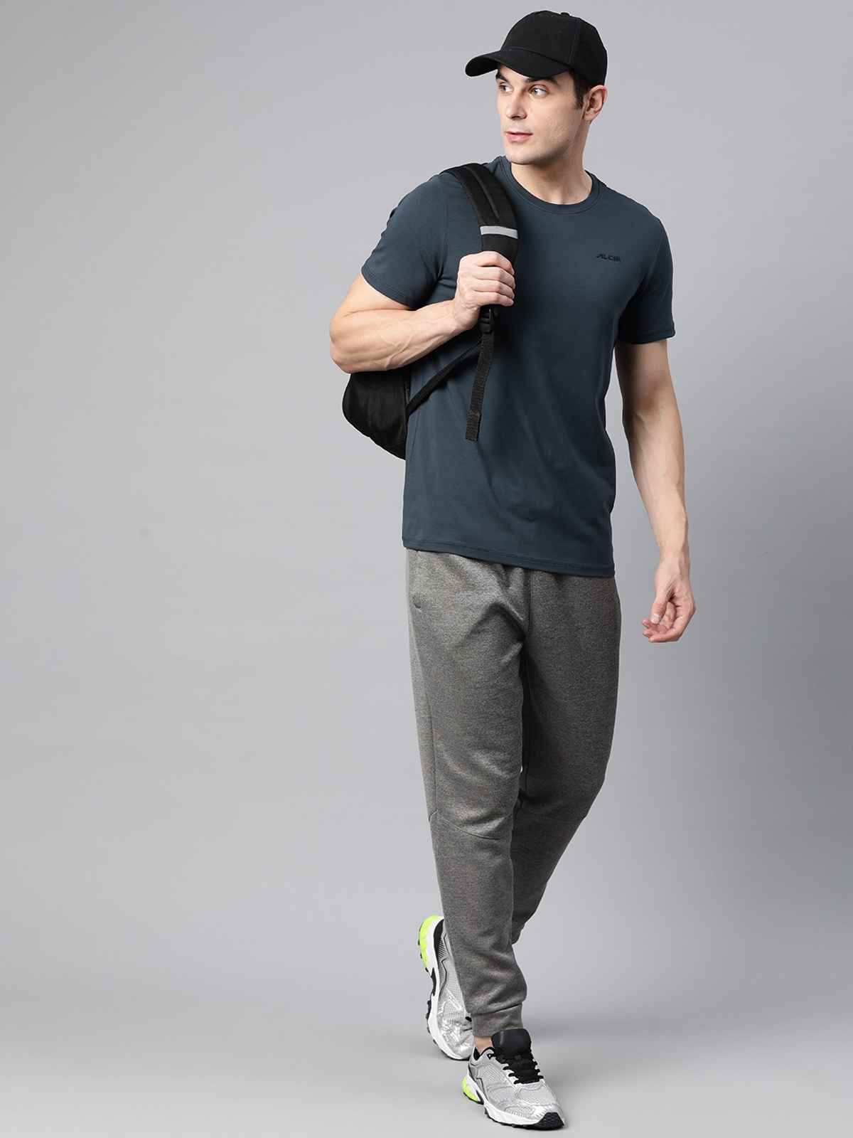 Alcis Men's Round Neck T-Shirt | Stormy Blue | XXL