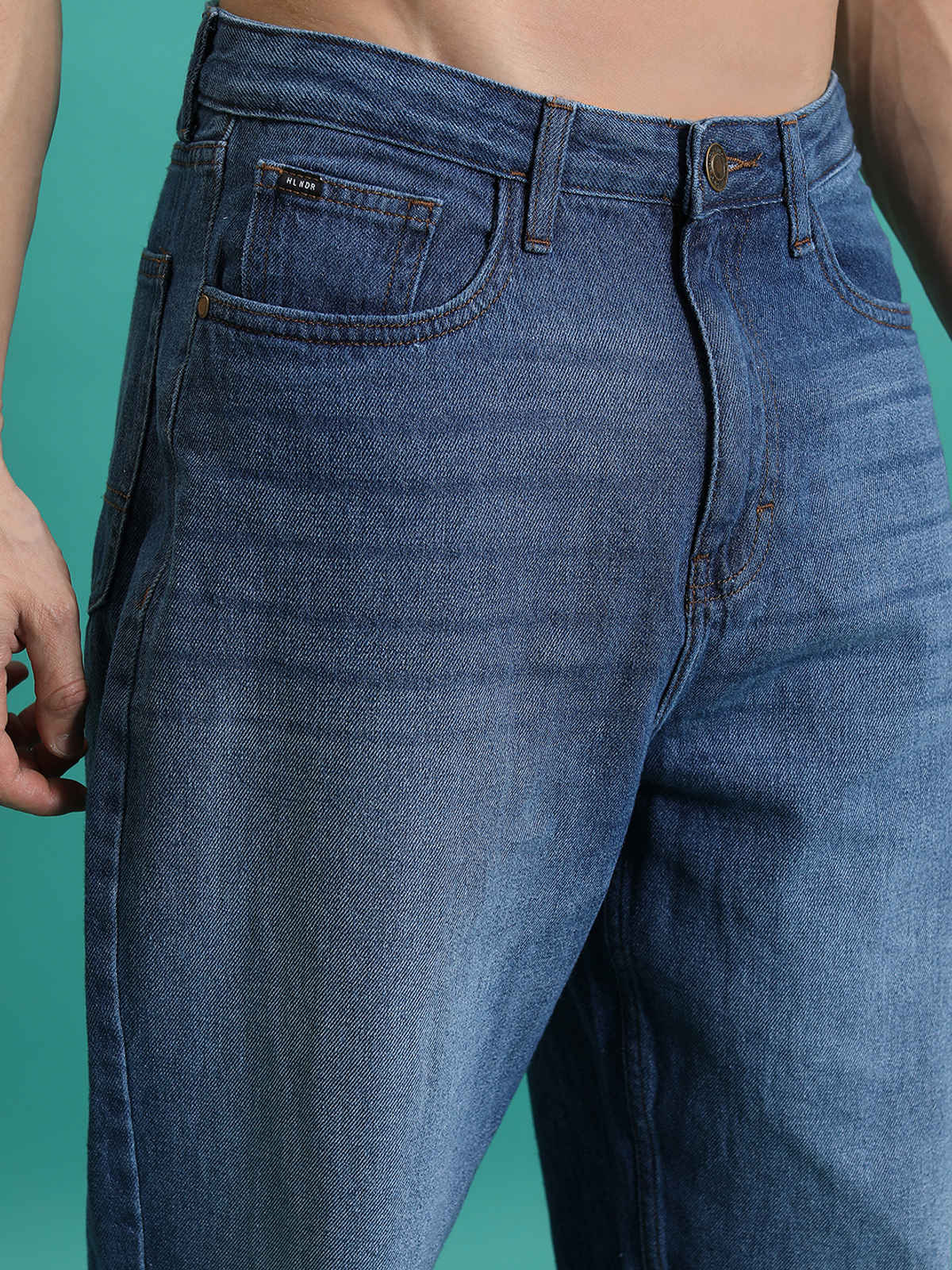 HIGHLANDER Men's Relax Fit Baggy Jeans | Blue - 36