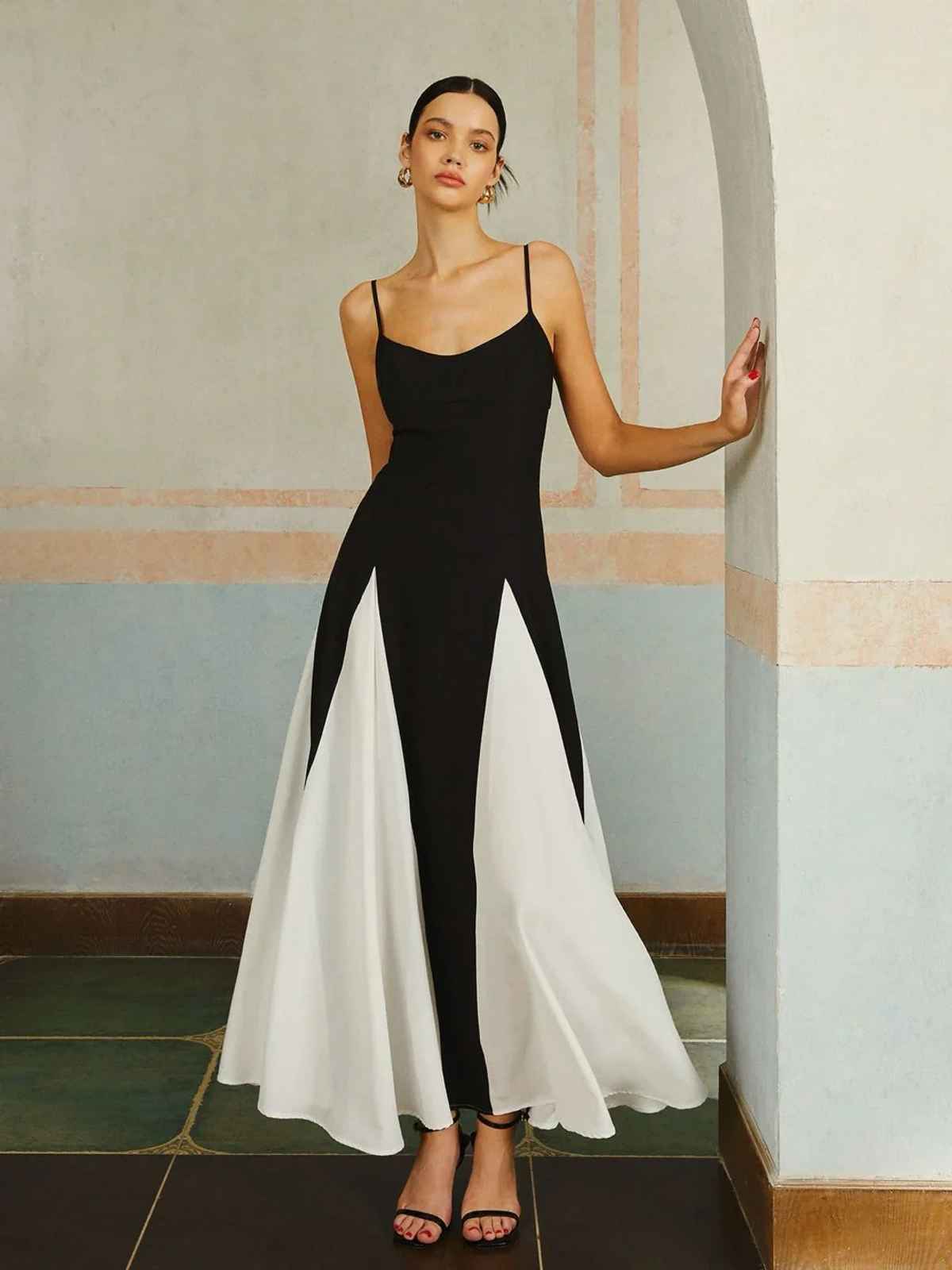 Sheetal Associates Women's Maxi Full Length Dress | 12231 | Black And White - M