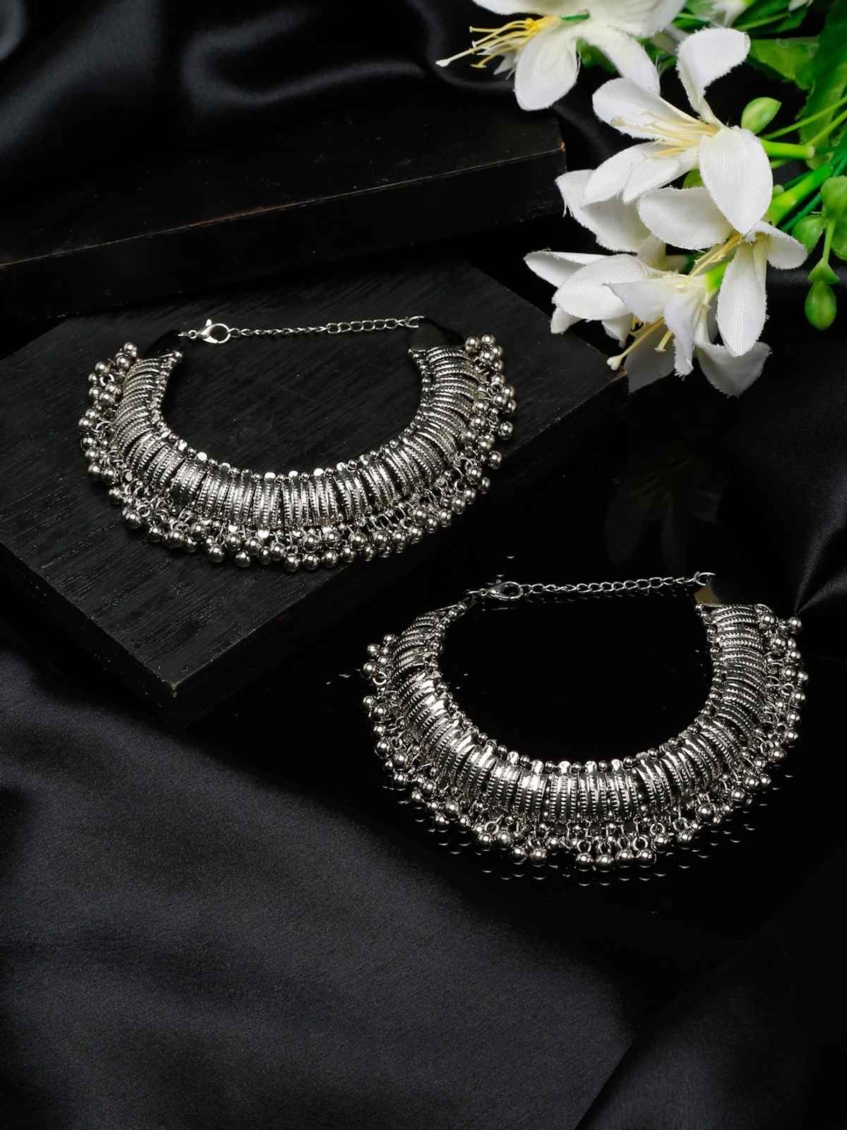 Youbella Jewellery German Tribal Stylish Handmade Anklets For Girls And Women (Silver)(Ybank - 60027)