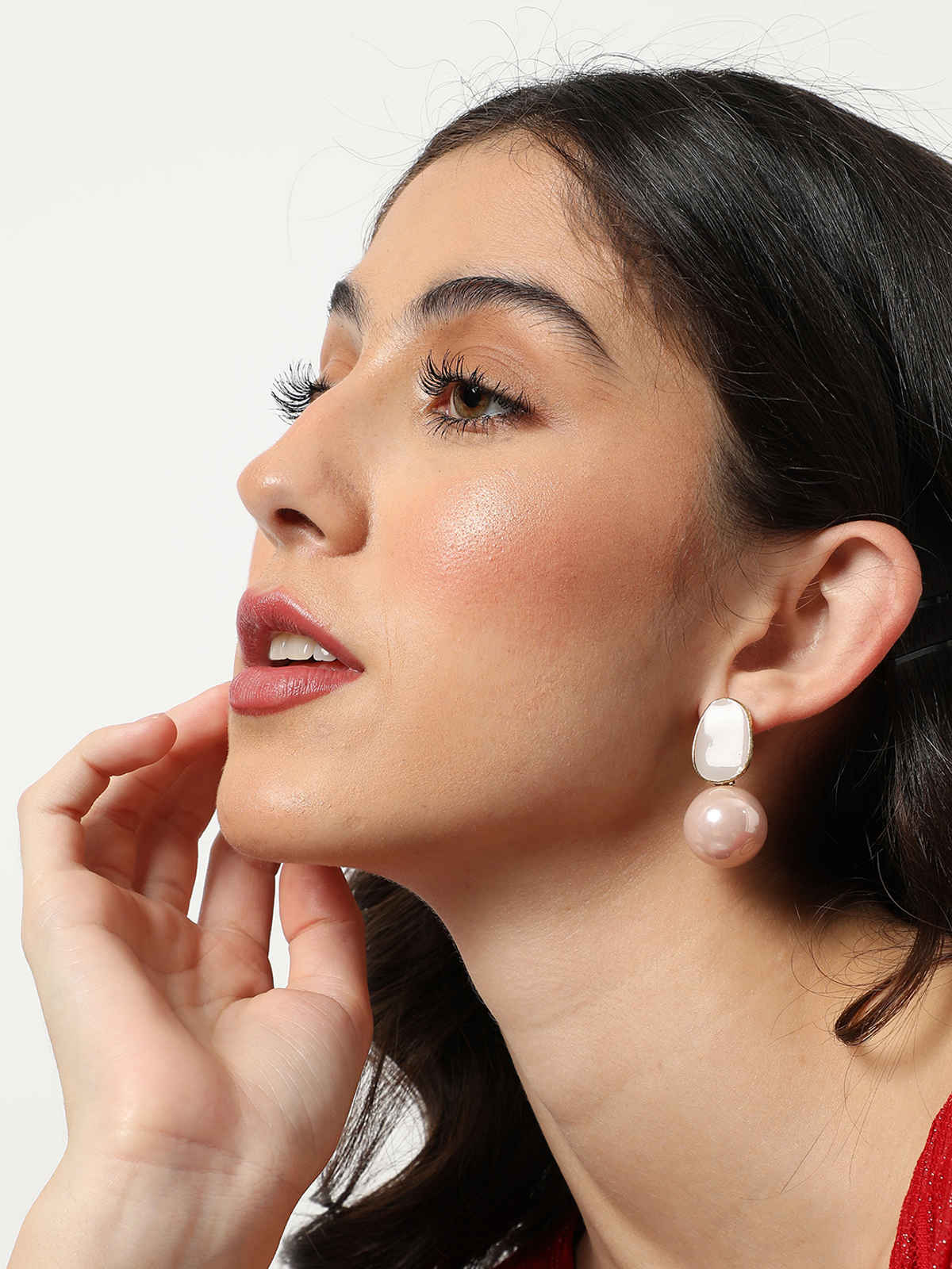 Lavie Herring Safain Women'S Bifold Clutches - Brown (1pc) & Accessorize London Women'S Preppy Sunglasses | Brown (1pc) & Sohi Peach Gold Plated Contemporary Drop Earrings (1pc) Combo