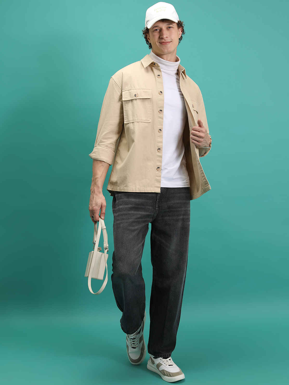 HIGHLANDER Men's Relax Fit Baggy Jeans | Grey - 36