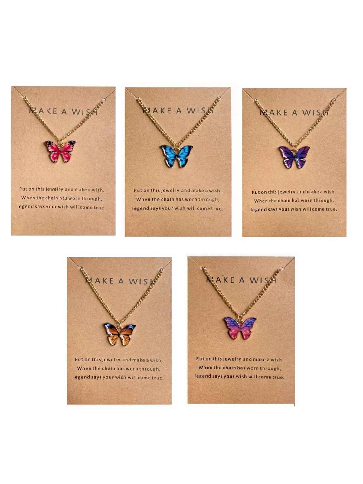 YouBella Jewellery 5 Pcs Stylish Butterfly Jewellery Necklace Set for Women & Girls (YBNK - 50616)