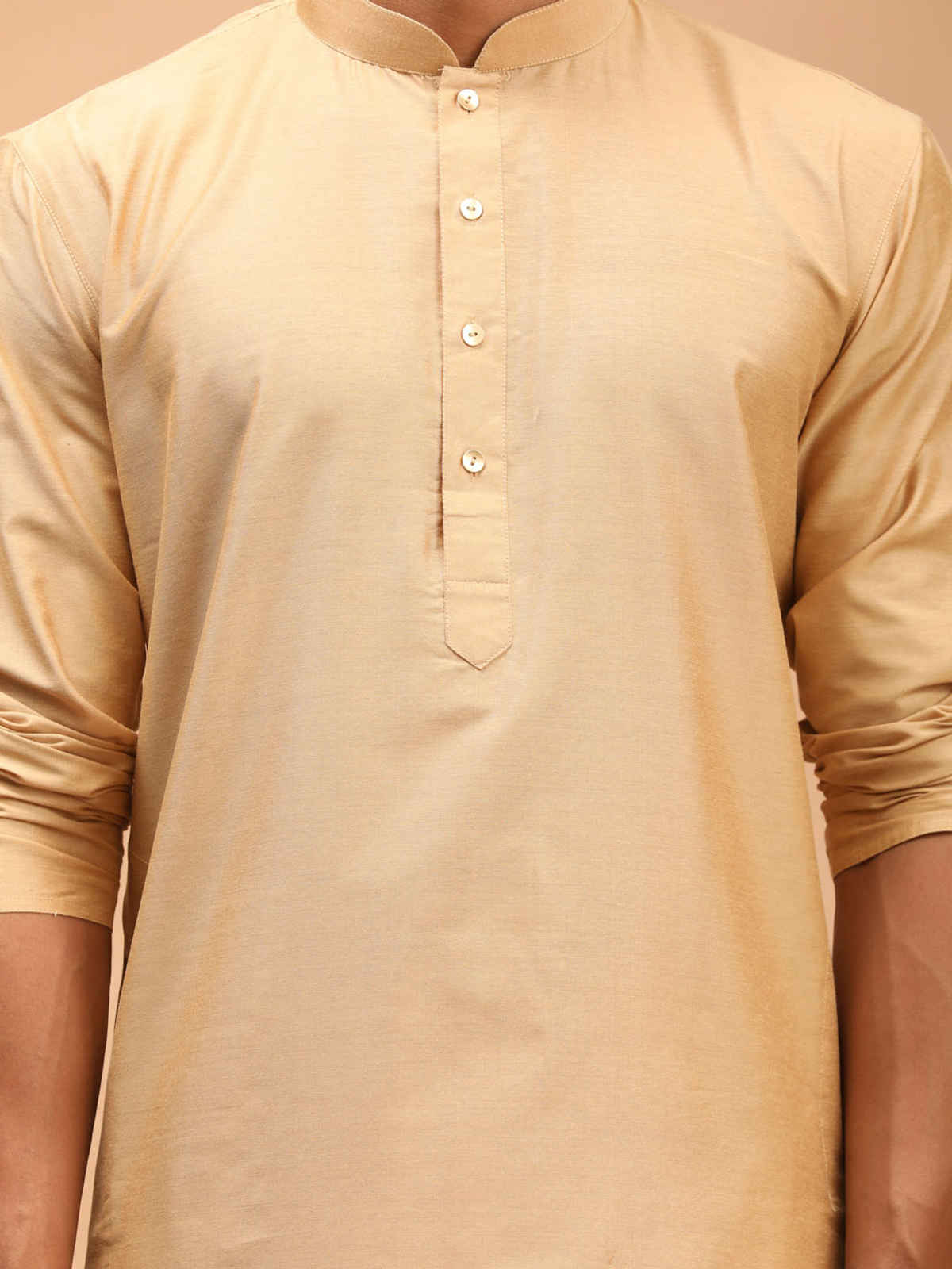 Vastramay Men's Viscose Kurta | Rose Gold | S