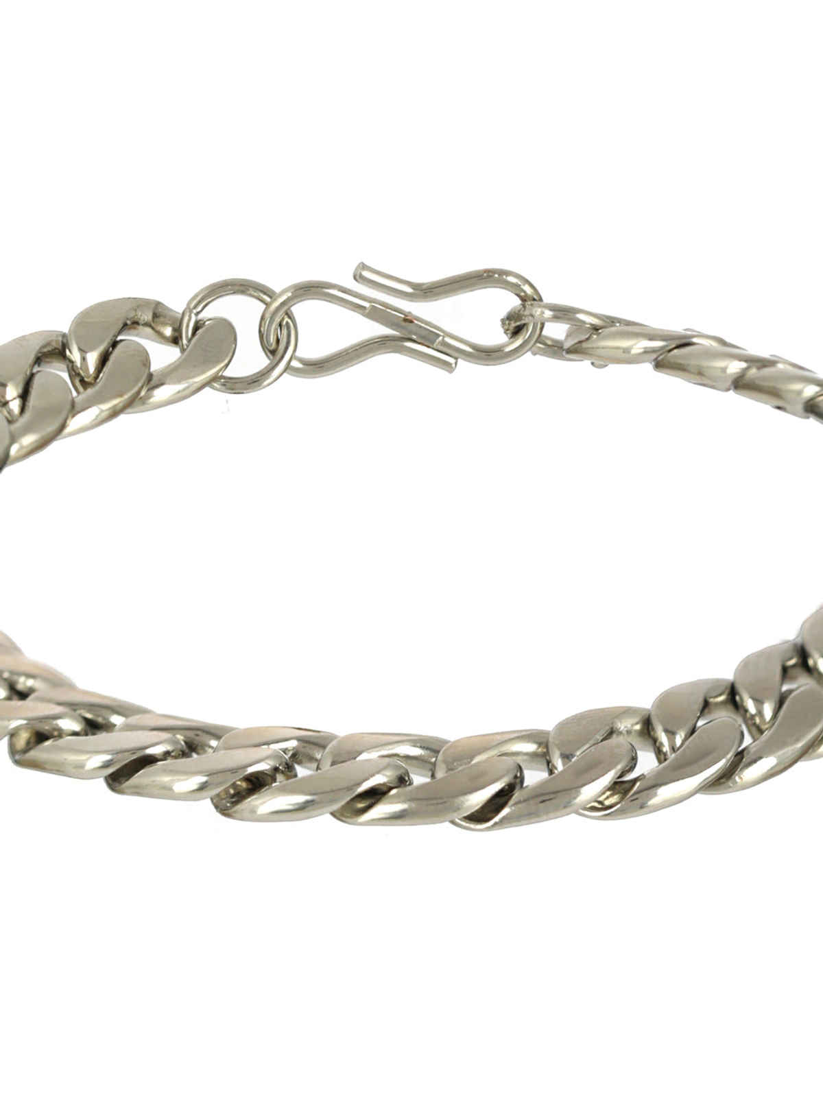 Bold By Priyaasi Curb Chain Silver-Plated Link Bracelet For Men