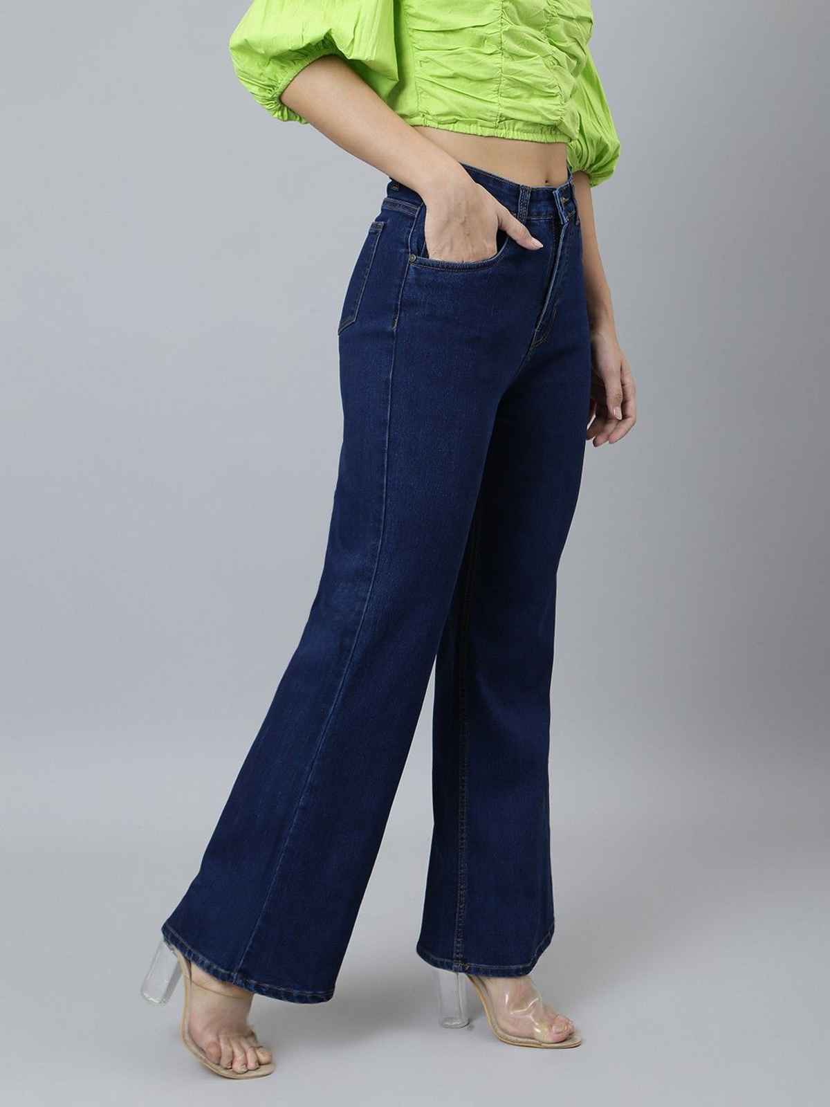 Aadvi Fashion Women's Straight Fit High-Rise Stretchable Jeans | Dark Blue - 28