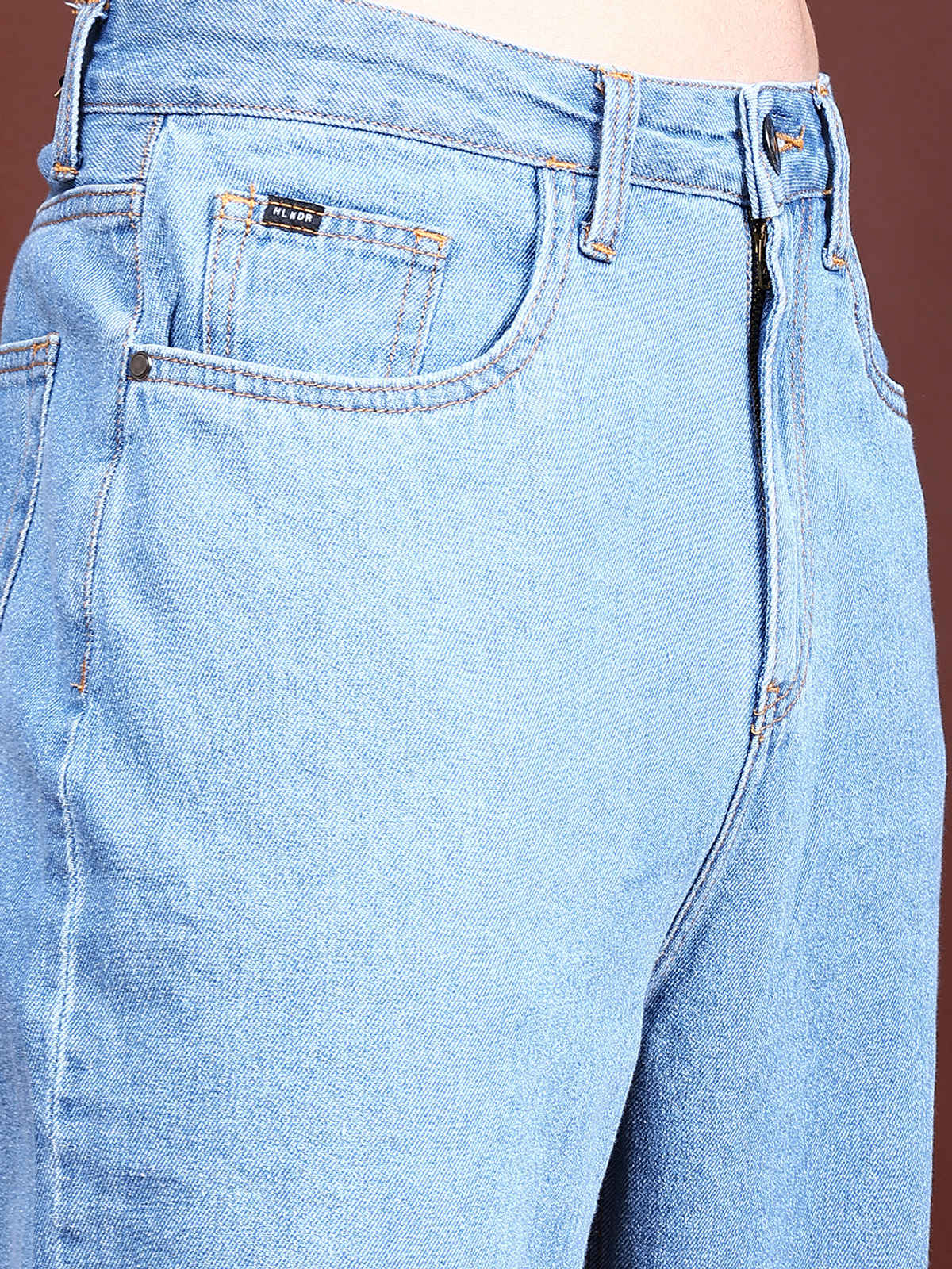 HIGHLANDER Men's Loose Fit Mid-Rise Cotton Jeans | Blue - 34