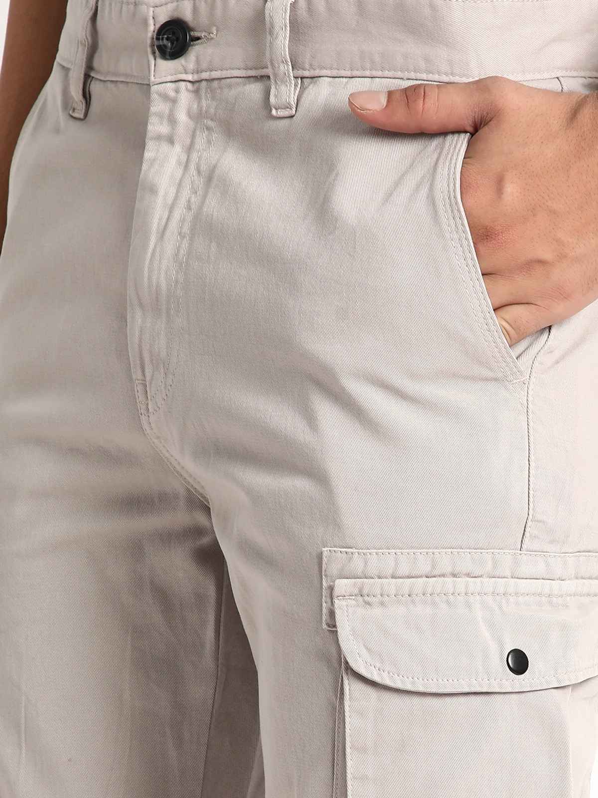 IVOC Men's Regular Fit Cargo Trousers | Grey - 32