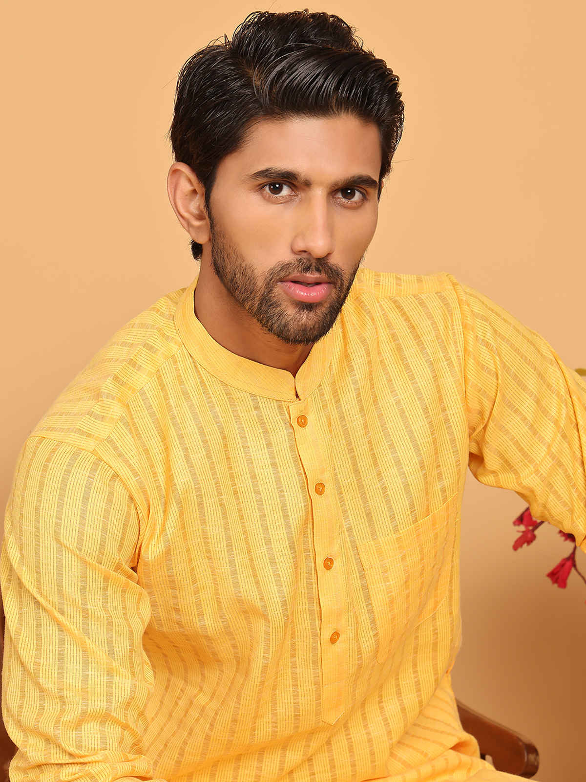 Jompers Men's Kurta | Yellow - 2XL