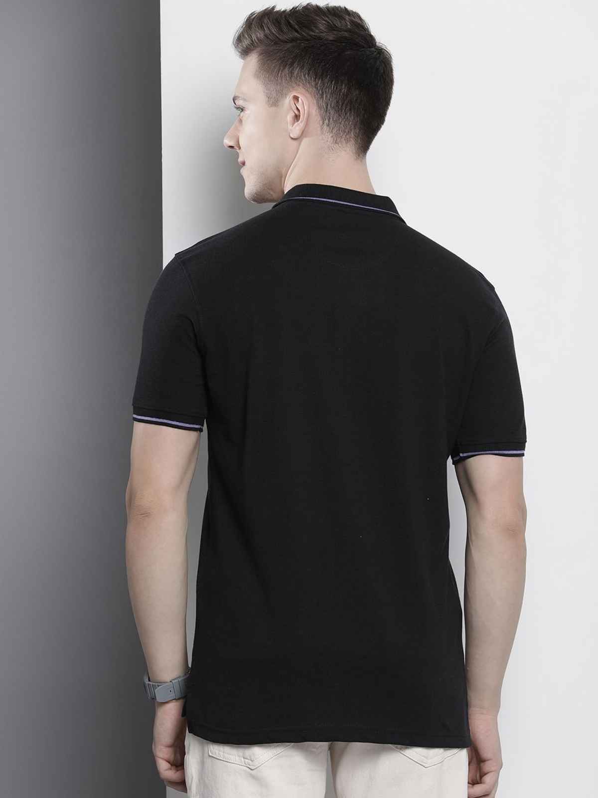The Indian Garage Co Men's Regular Fit Printed Casual T-Shirt | Black - 2XL