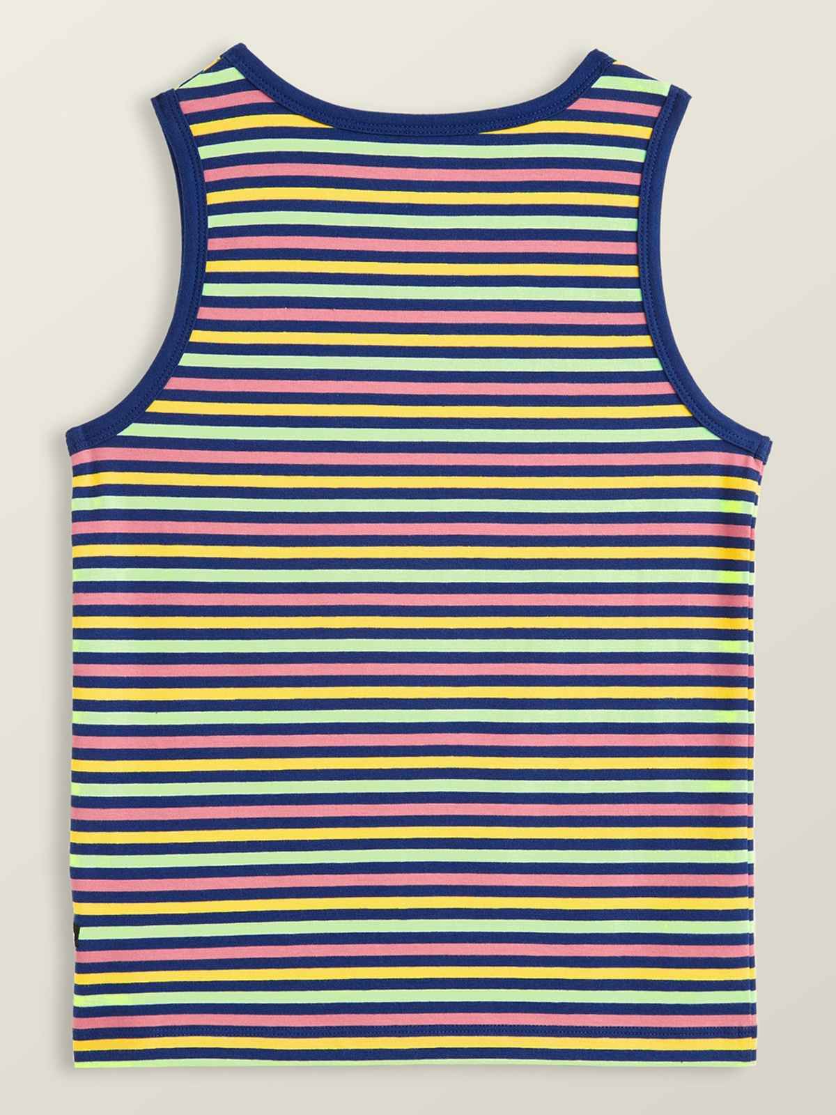 XY Life Kids Outer Vest for Boys, Antimicrobial Finish - Multi Stripes | 7-8Y | Pack Of 2