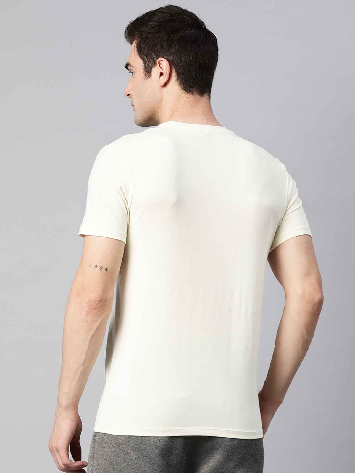 Alcis Men's Round Neck T-Shirt | Sail Cream | XXL