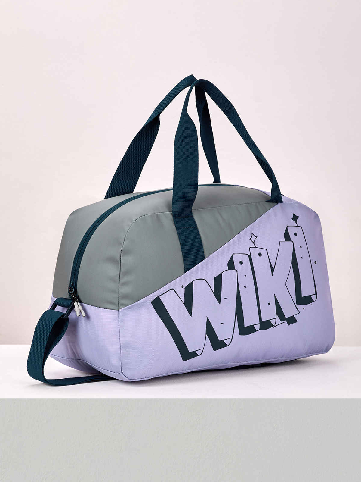 Wildcraft Unisex Color Block Polyester Duffel Bag | Purple and Grey - 22 cm
