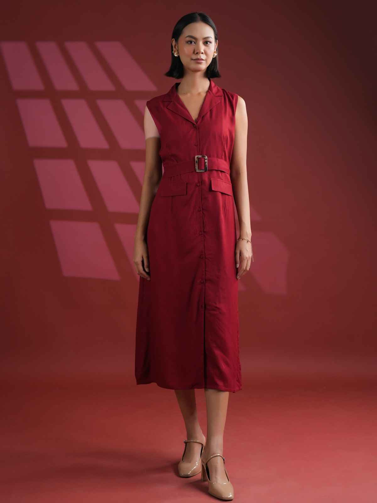 Sanskruti Homes Women Dress - Red | Solid Print | S