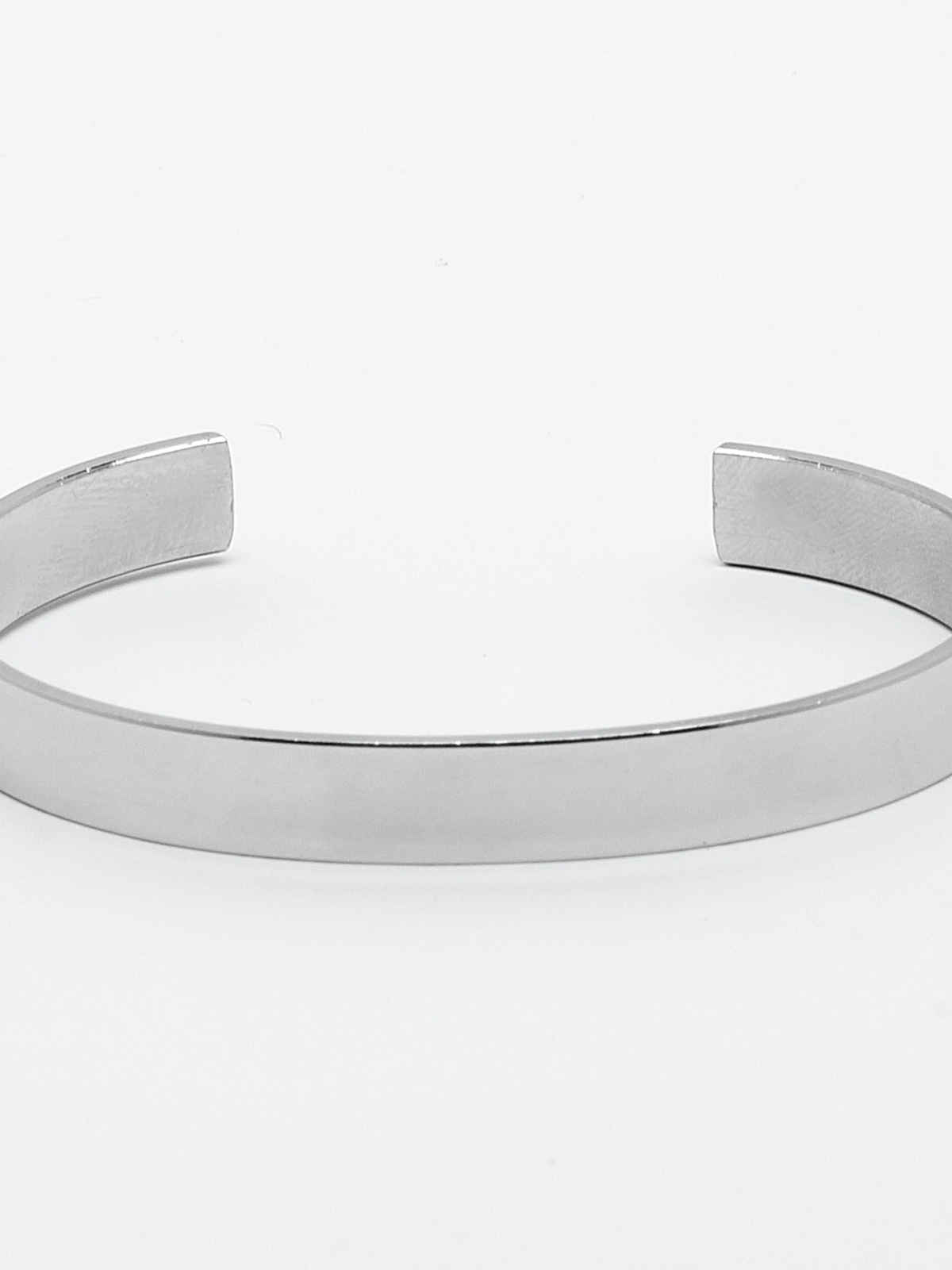 NVR Men's Silver Stainless Steel Cuff Bracelet & Silver-Plated Flash Pendant with Chain Gift combo