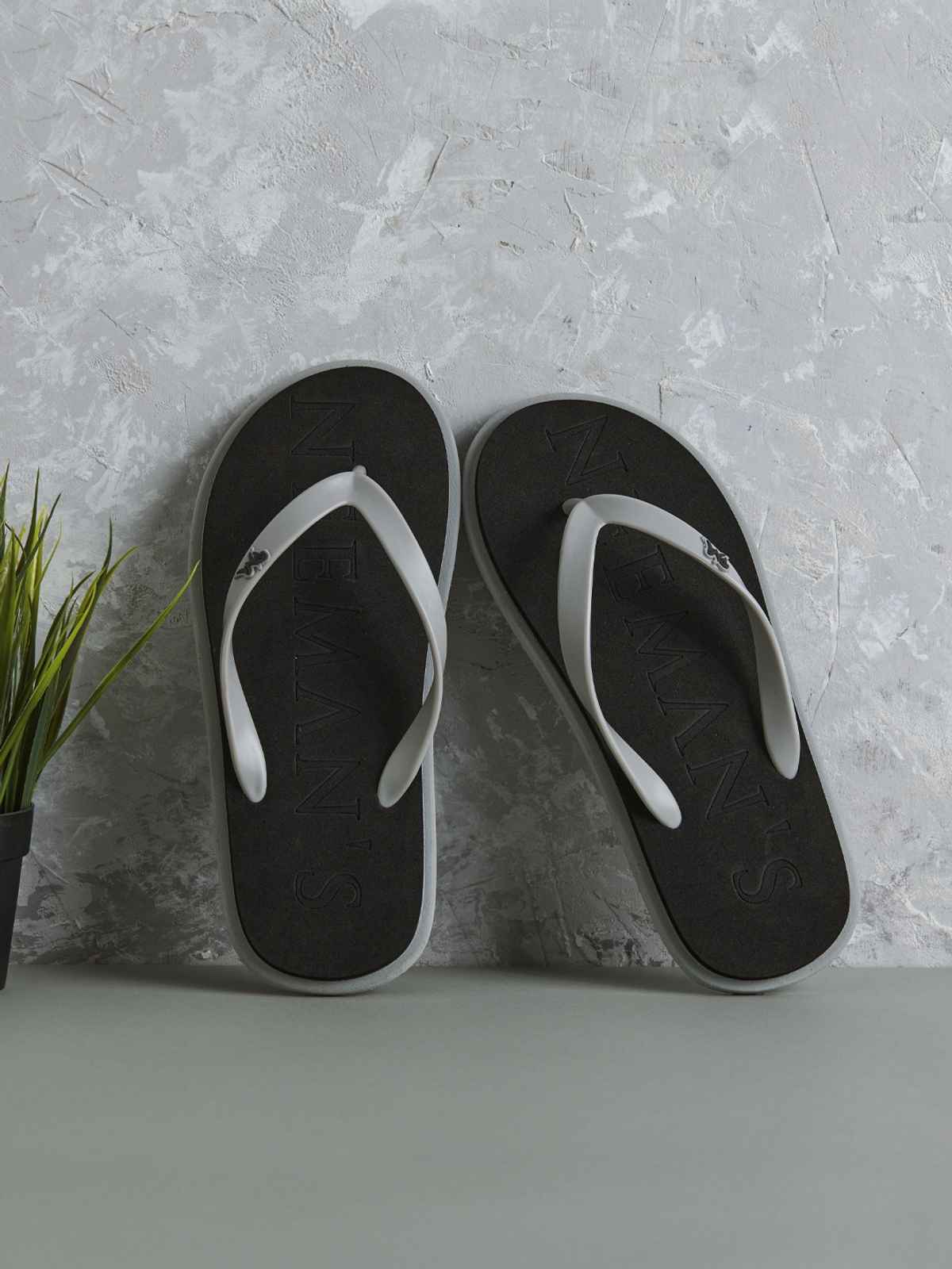 Neemans Unisex Eco Classic Slippers | Black with Grey - UK 6
