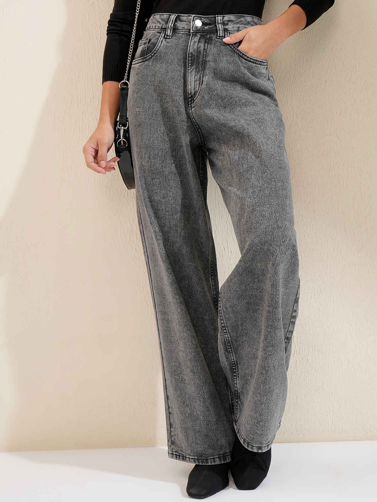Tokyo Talkies Women's Wide Leg Jeans | Grey - 30