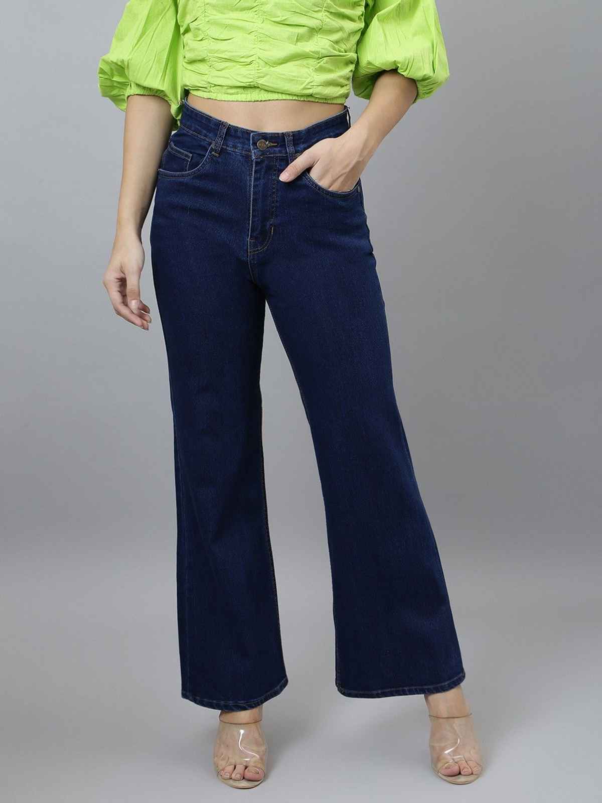 Aadvi Fashion Women's Straight Fit High-Rise Stretchable Jeans | Dark Blue - 28