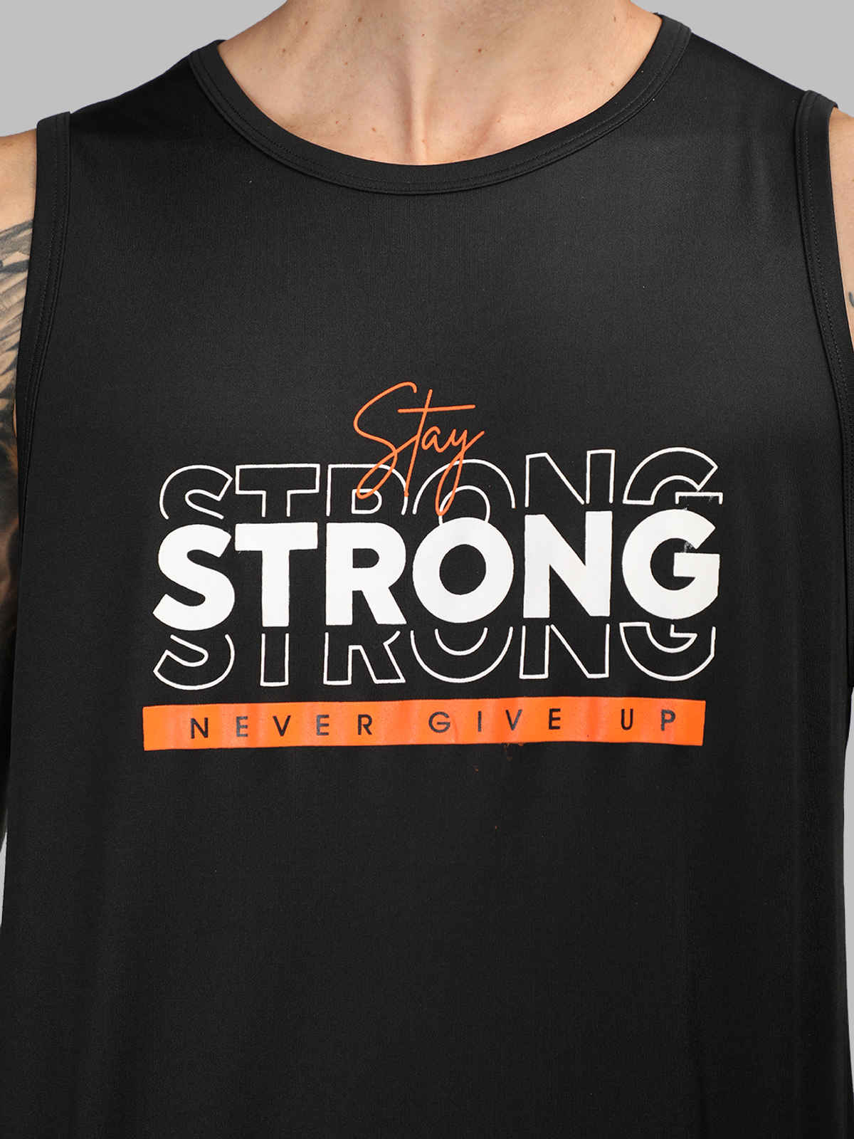 Chkokko Men's Gym Regular Fit Tank Tops Sports Sleeveless Vest | Black - M