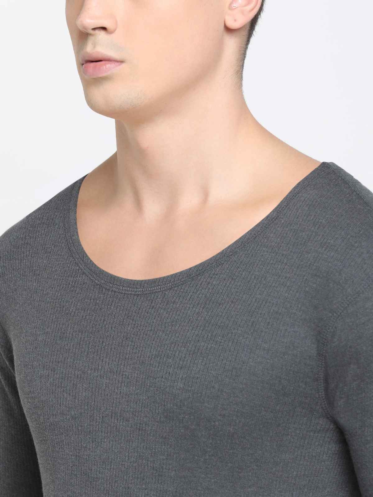 Levi's Men's Round Neck Full Sleeve Thermal Regular Fit Top (Grey)-Pack of 1-L