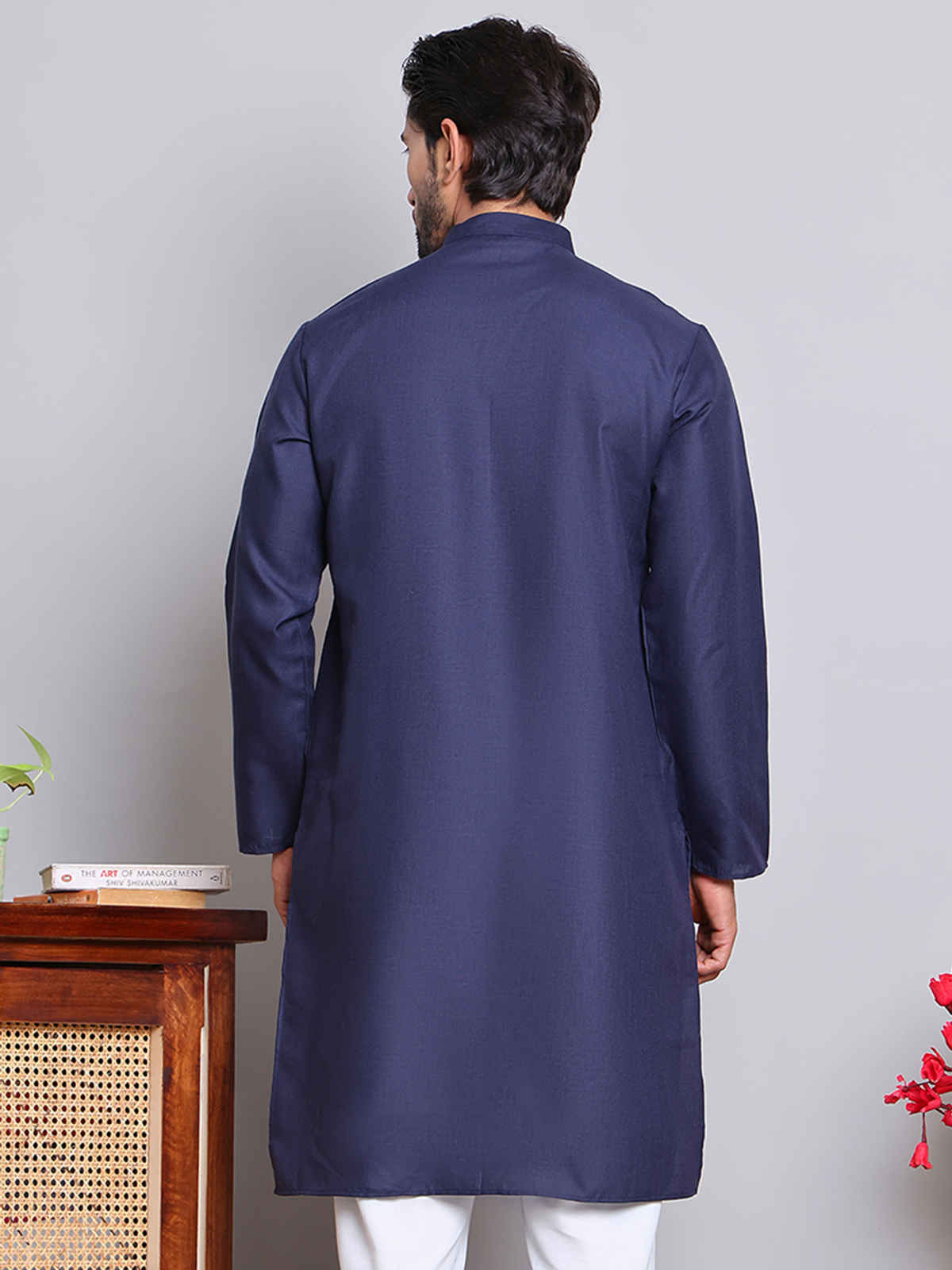 Jompers Solid Cotton Kurtas for Men s | KO 5144 | Navy | S