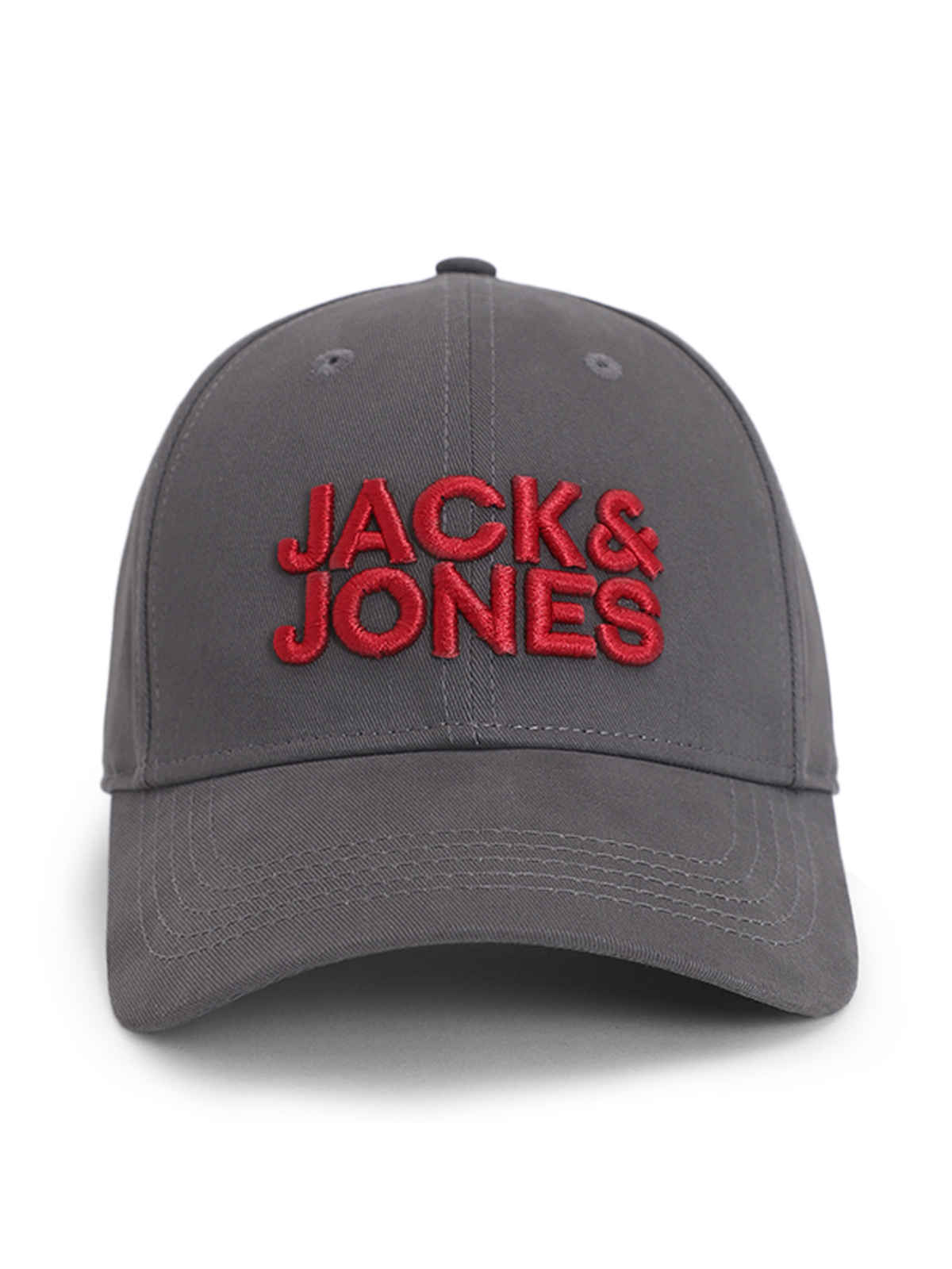 Jack & Jones Men's Embroidered Cotton Baseball Cap | Grey - Free Size