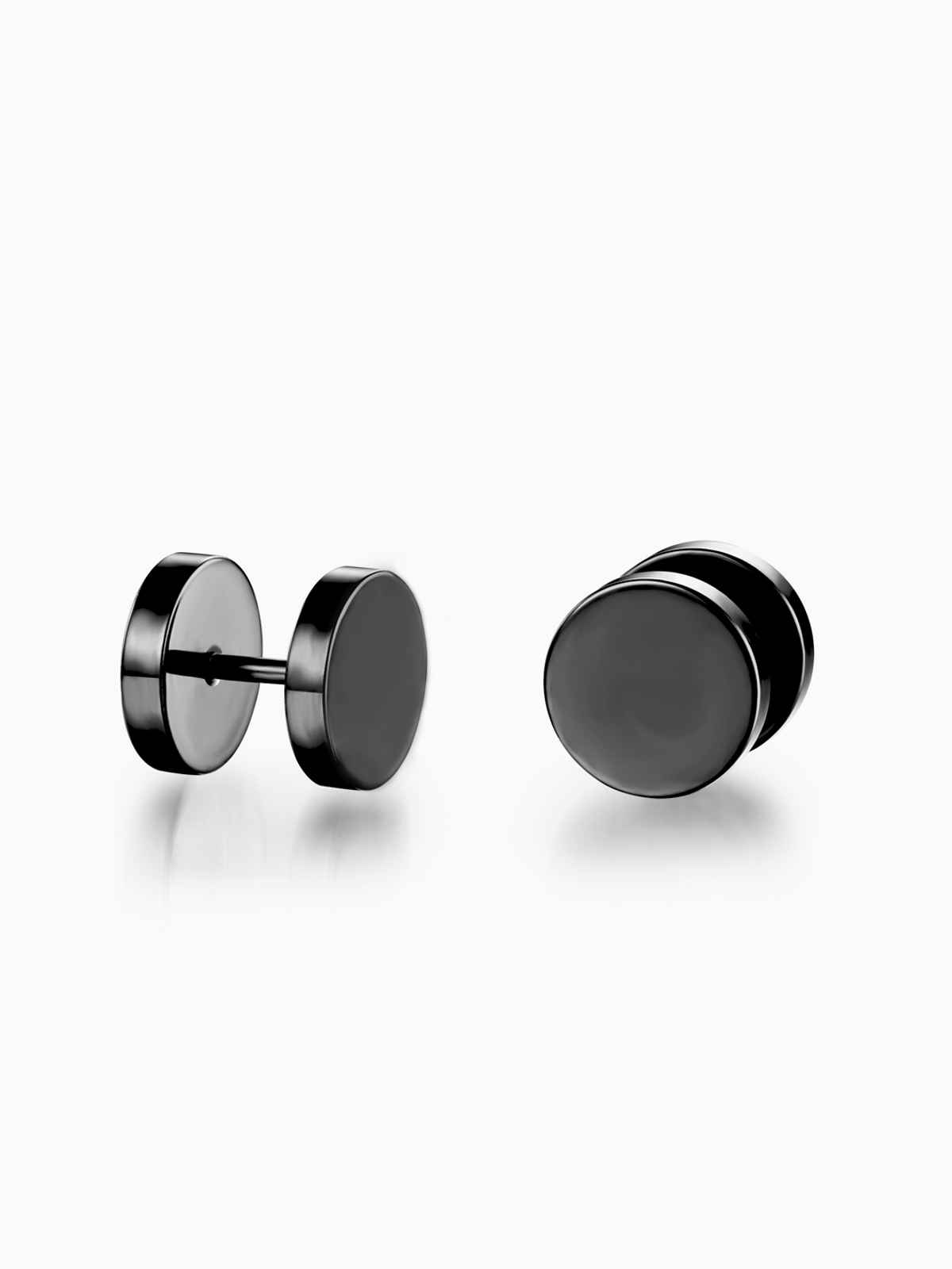 Yellow Chimes Gold Toned Black Studs for Men, Stainless Steel