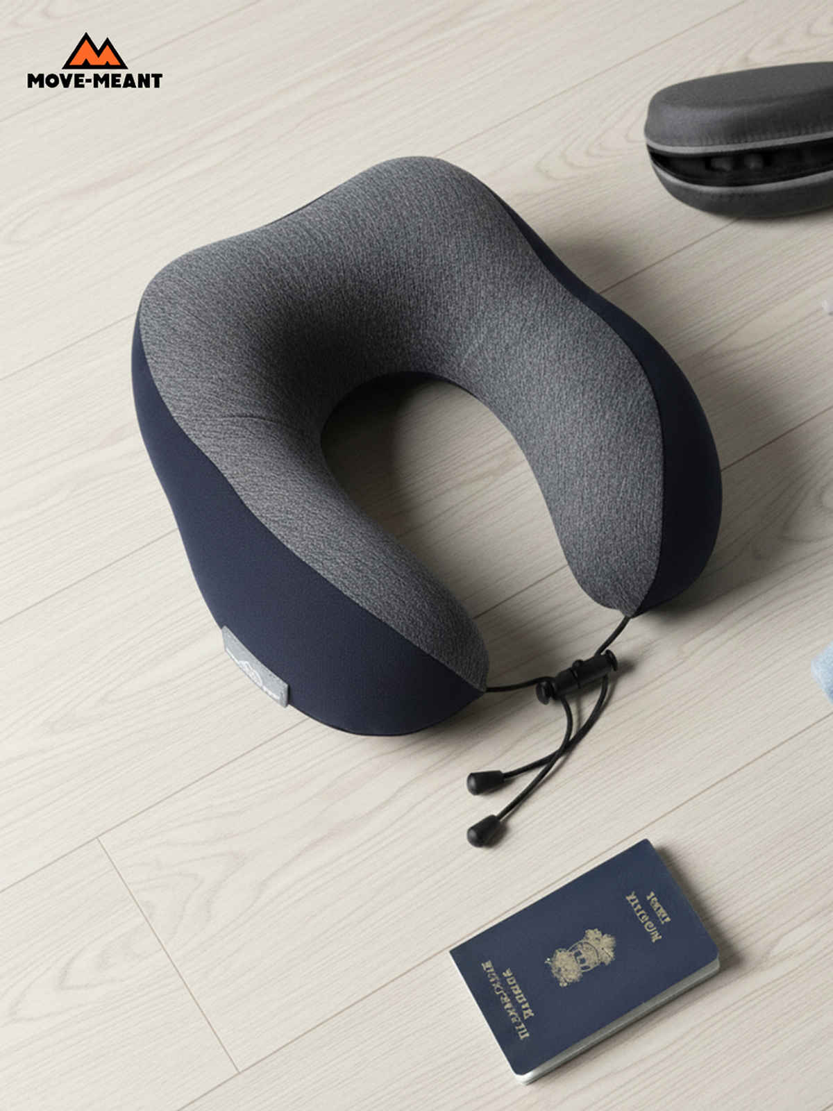 Move-Meant Dreamrest Grey Memory Foam Solid Neck Pillow