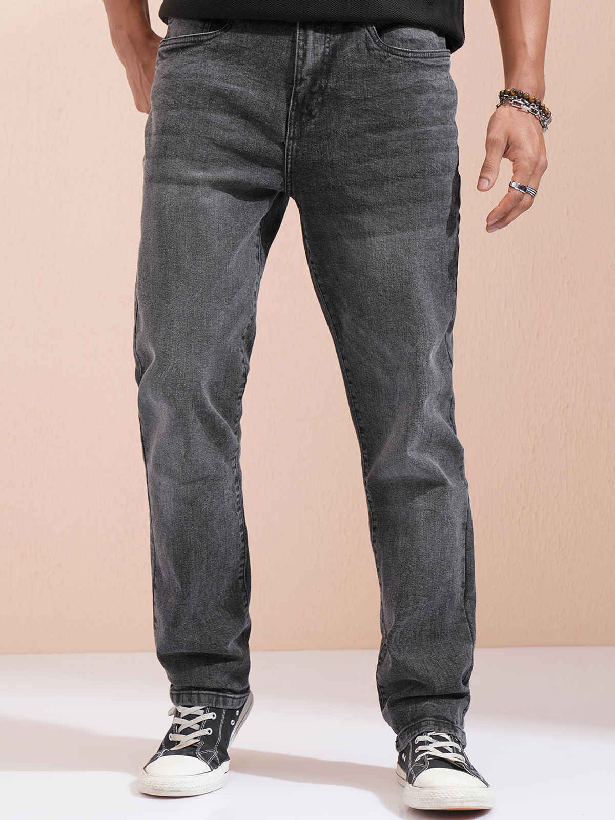 Highlander Men's Straight Fit Jeans | Charcoal | 30 in
