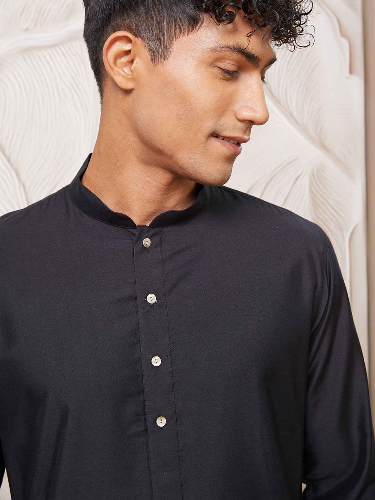 Vastramay Men's Viscose Kurta | Black | L