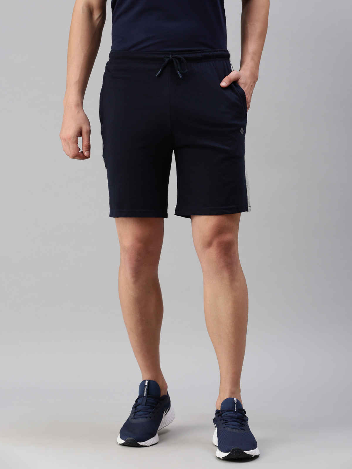 Onn Side Striped Super Soft Cotton Shorts | Navy - M