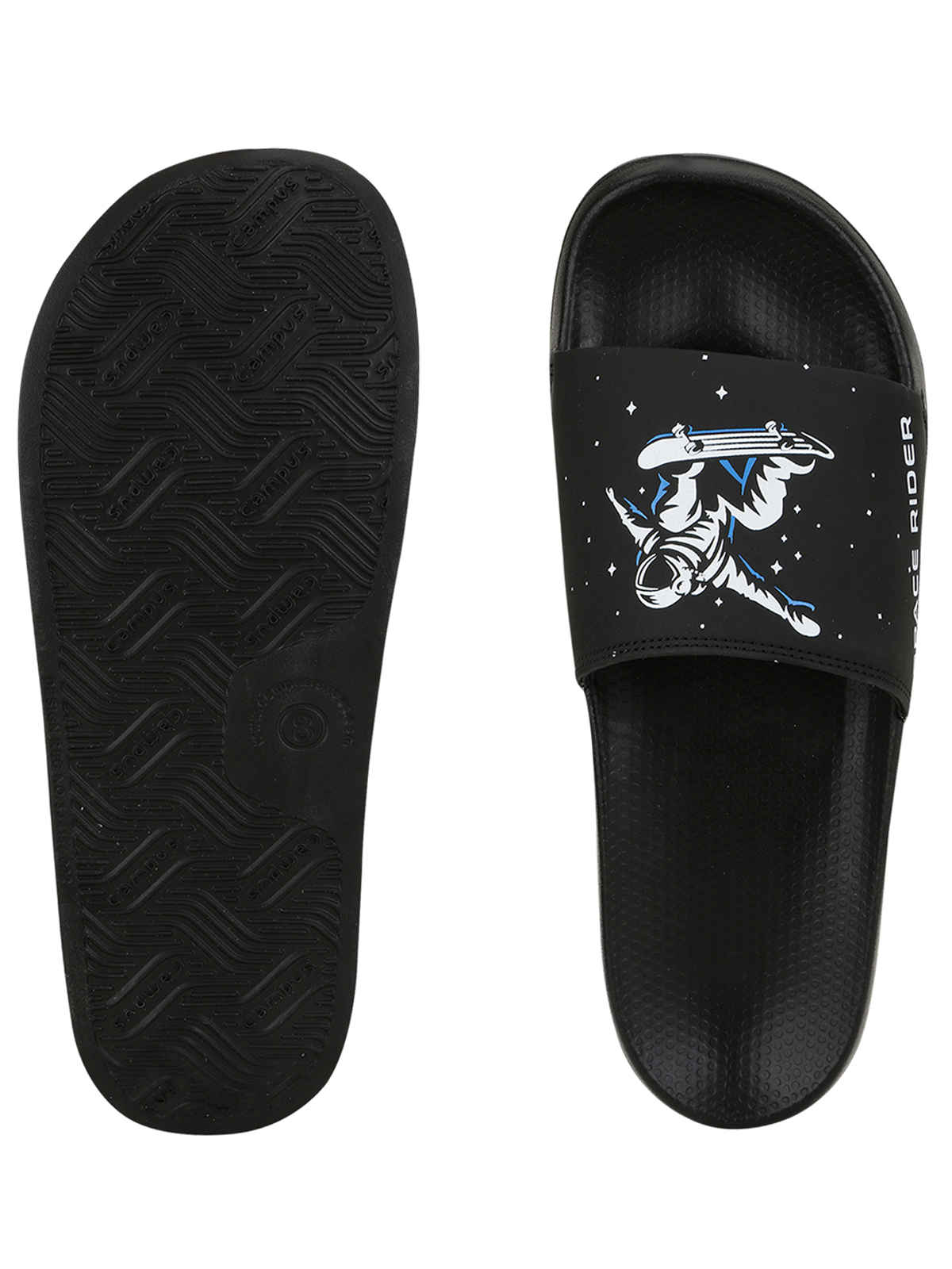 Campus Men's Space Rider Slides | Black | UK10