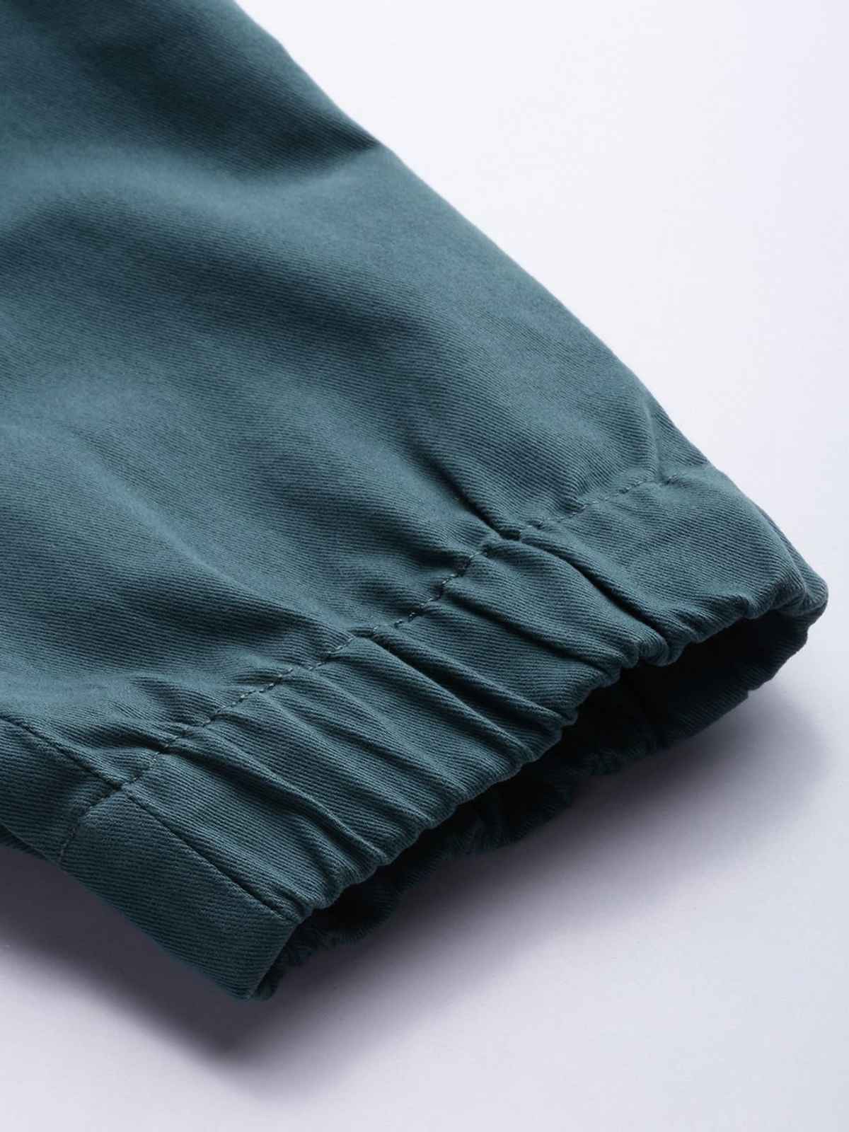 The Indian Garage Co Men's Slim Fit Solid Casual Trouser | Teal - 36