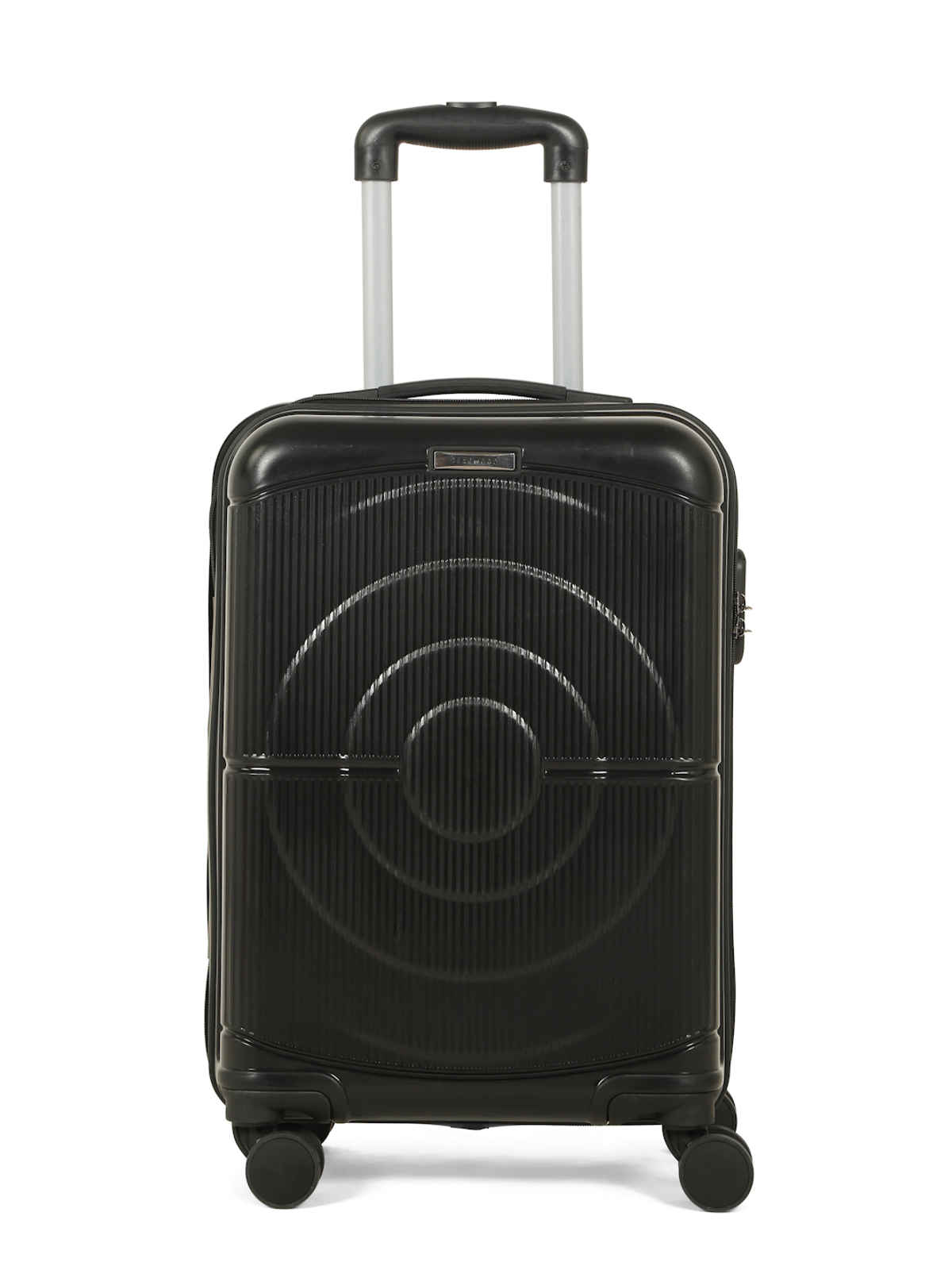 Teakwood Textured PP 48 L Telescopic Hard Luggage | Black - 55 cm